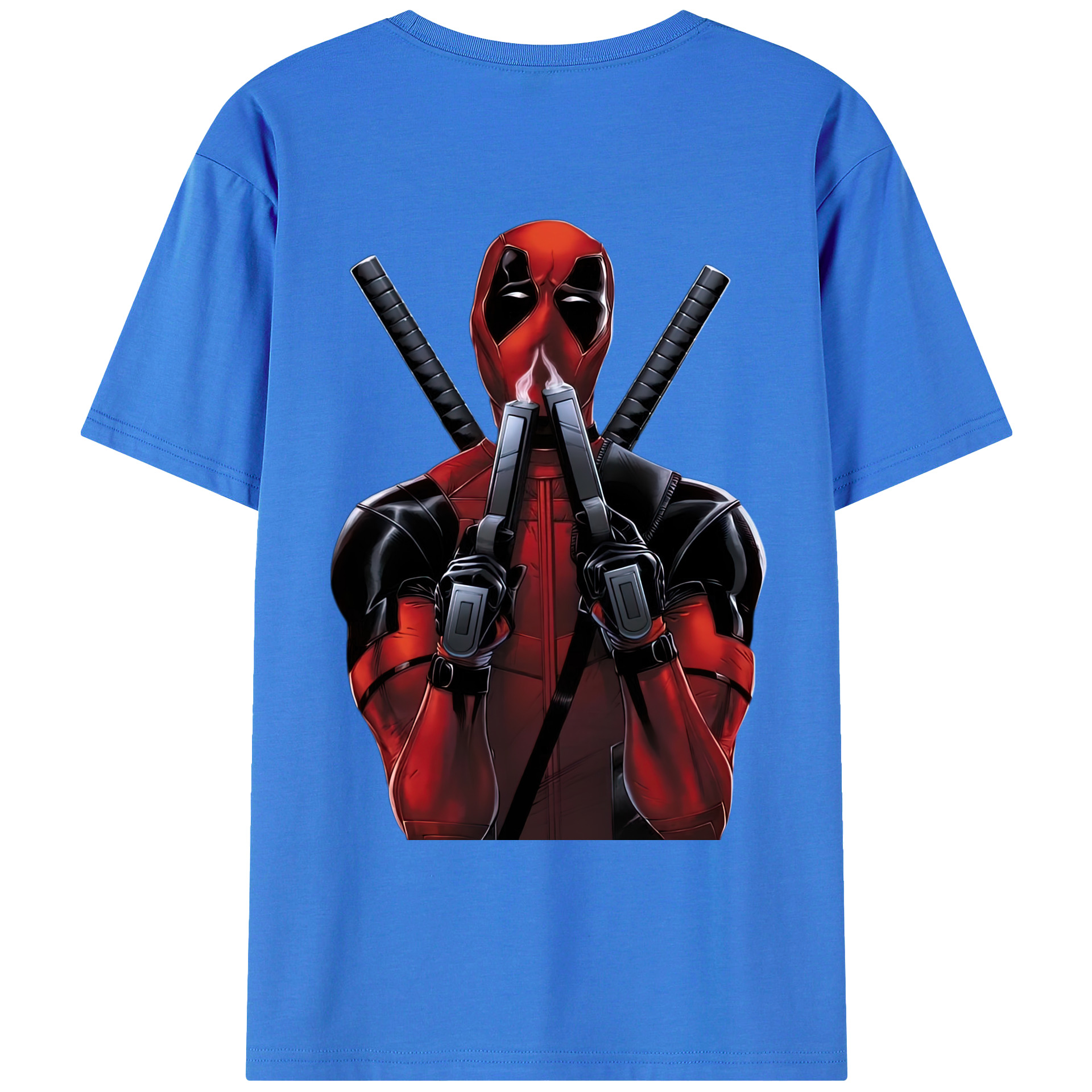 （画像用） Deadpool デッドプール 綿100％ メンズ半袖Tシャツ（バックプリント） 通気性