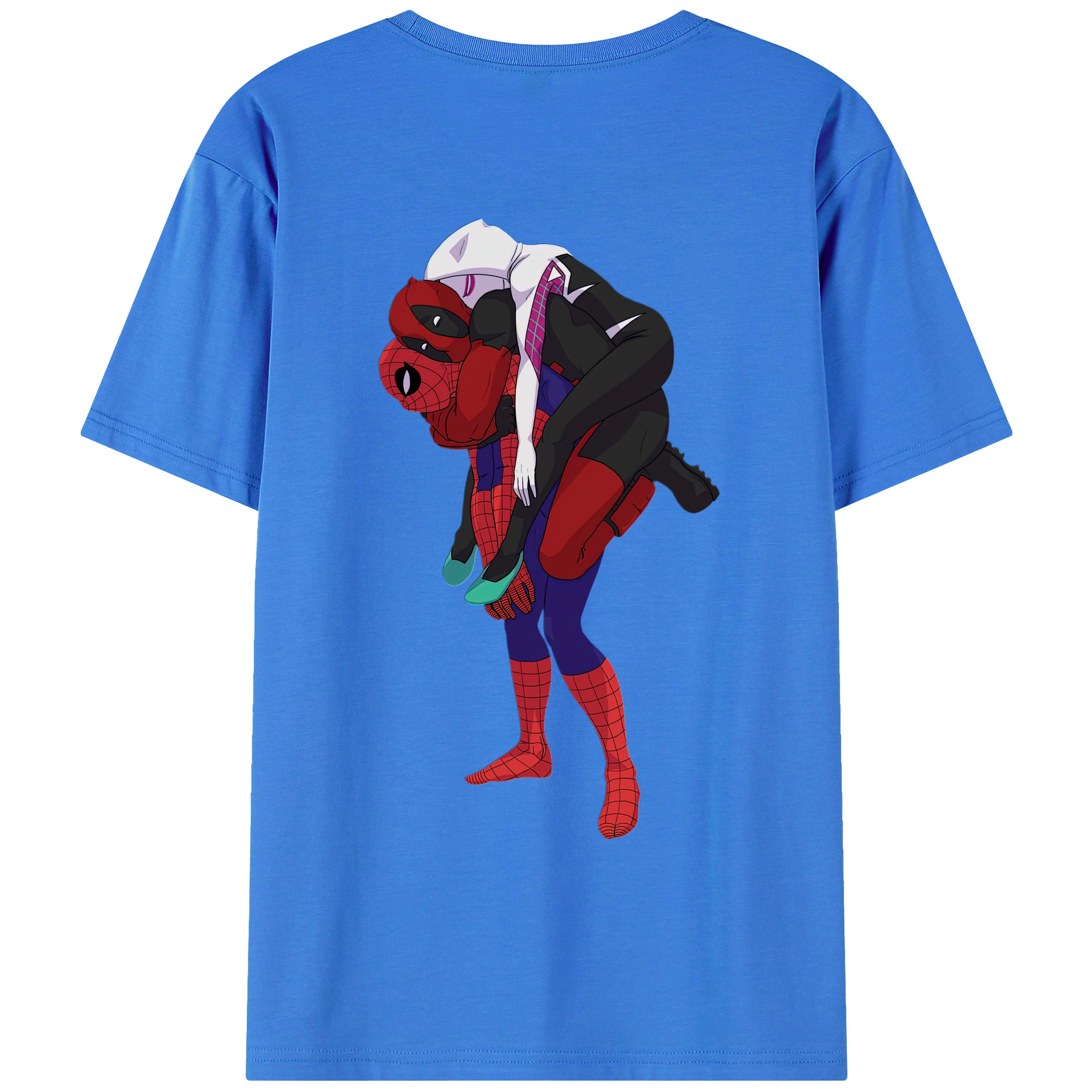 （画像用） Deadpool デッドプール 綿100％ メンズ半袖Tシャツ（バックプリント） 通気性
