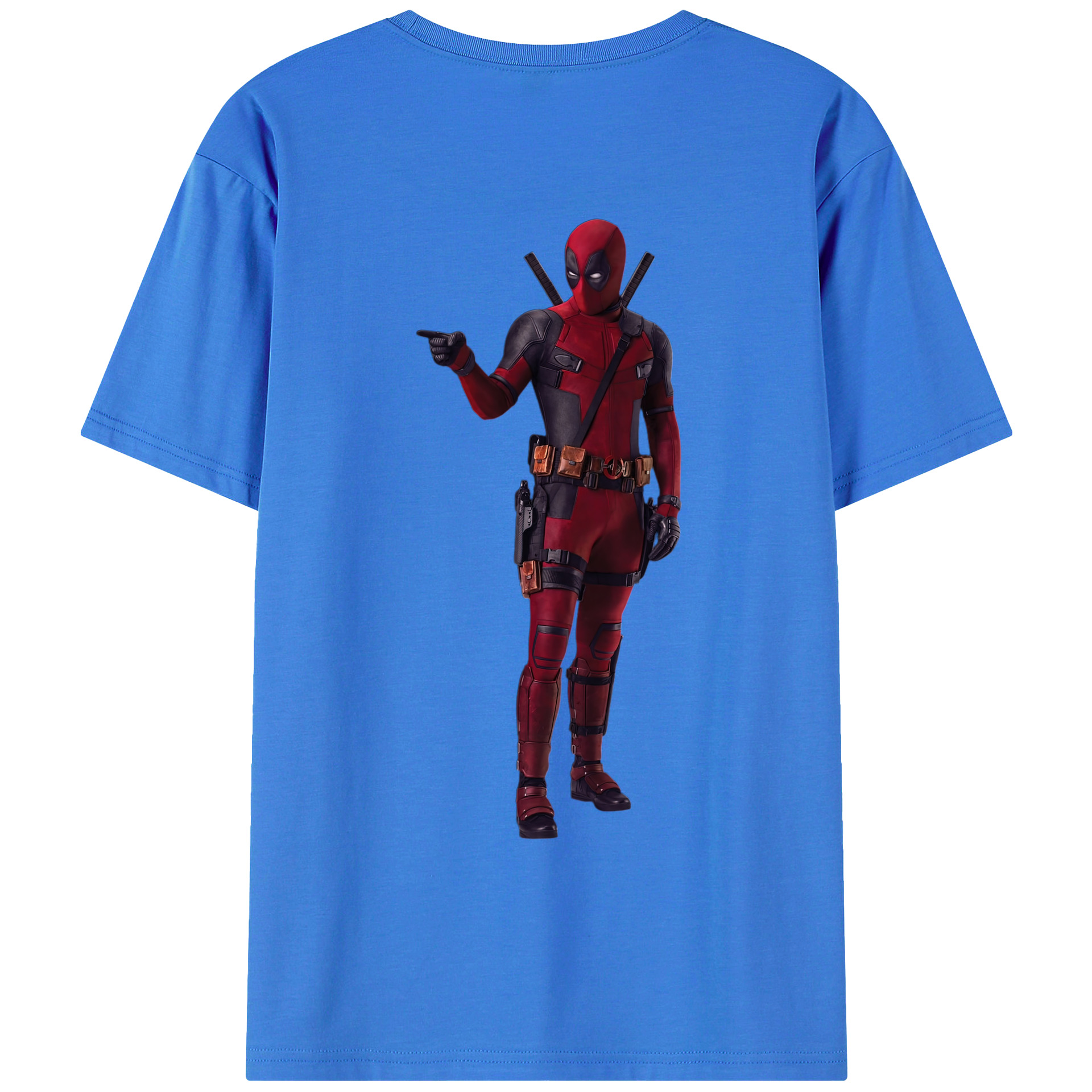 （画像用） Deadpool デッドプール 綿100％ メンズ半袖Tシャツ（バックプリント） 通気性