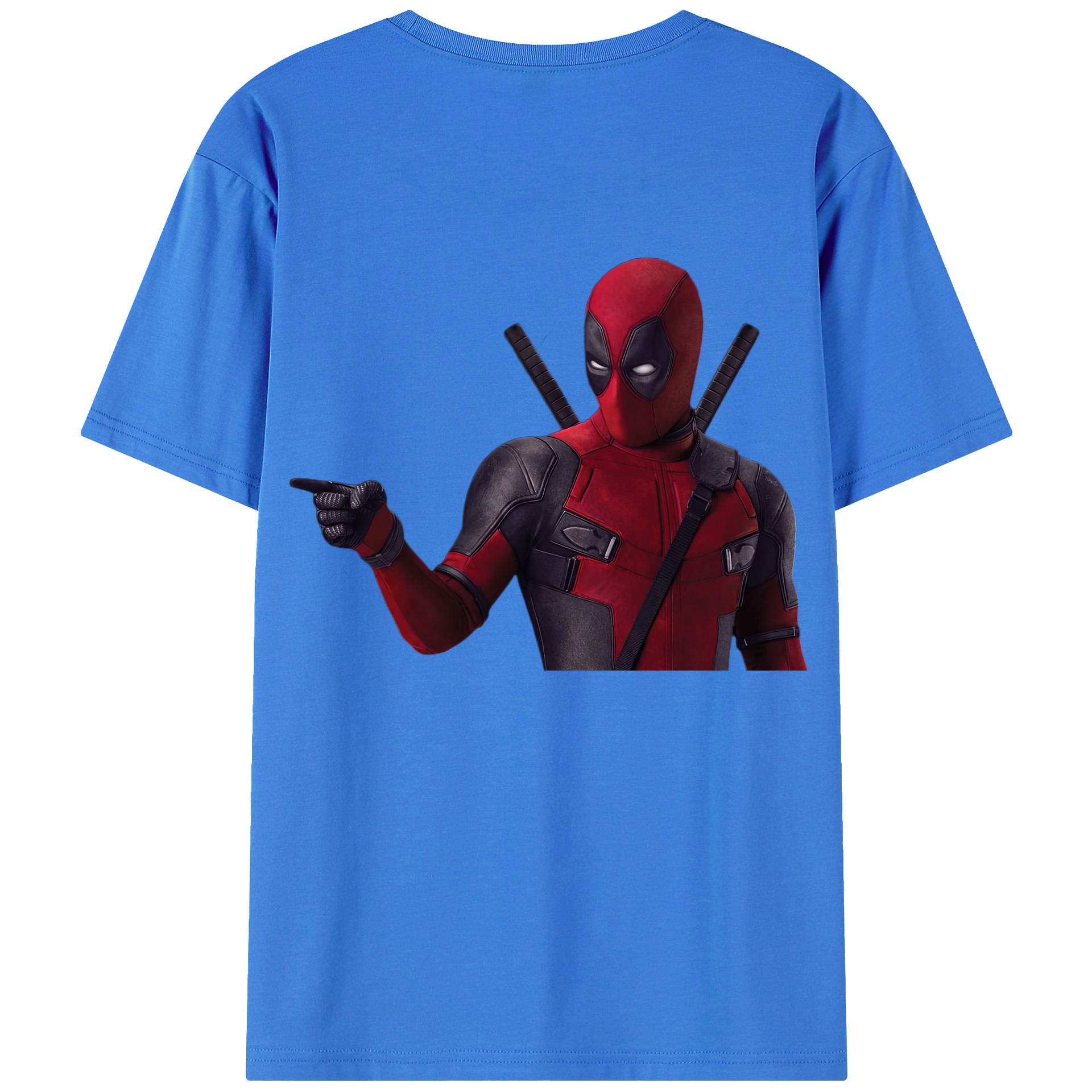 （画像用） Deadpool デッドプール 綿100％ メンズ半袖Tシャツ（バックプリント） 通気性