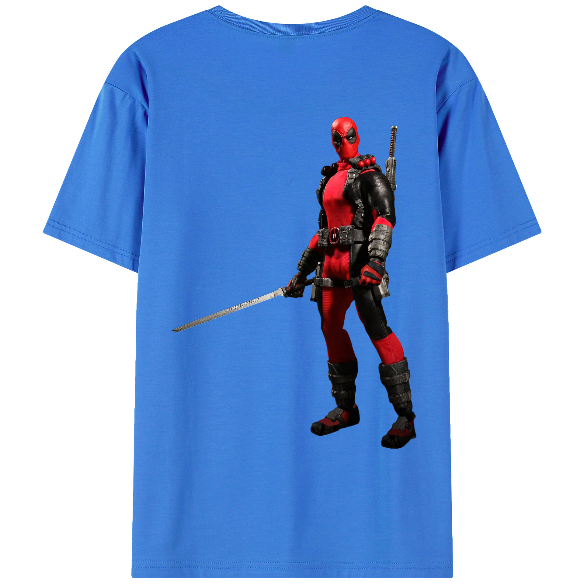 （画像用） Deadpool デッドプール 綿100％ メンズ半袖Tシャツ（バックプリント） 通気性