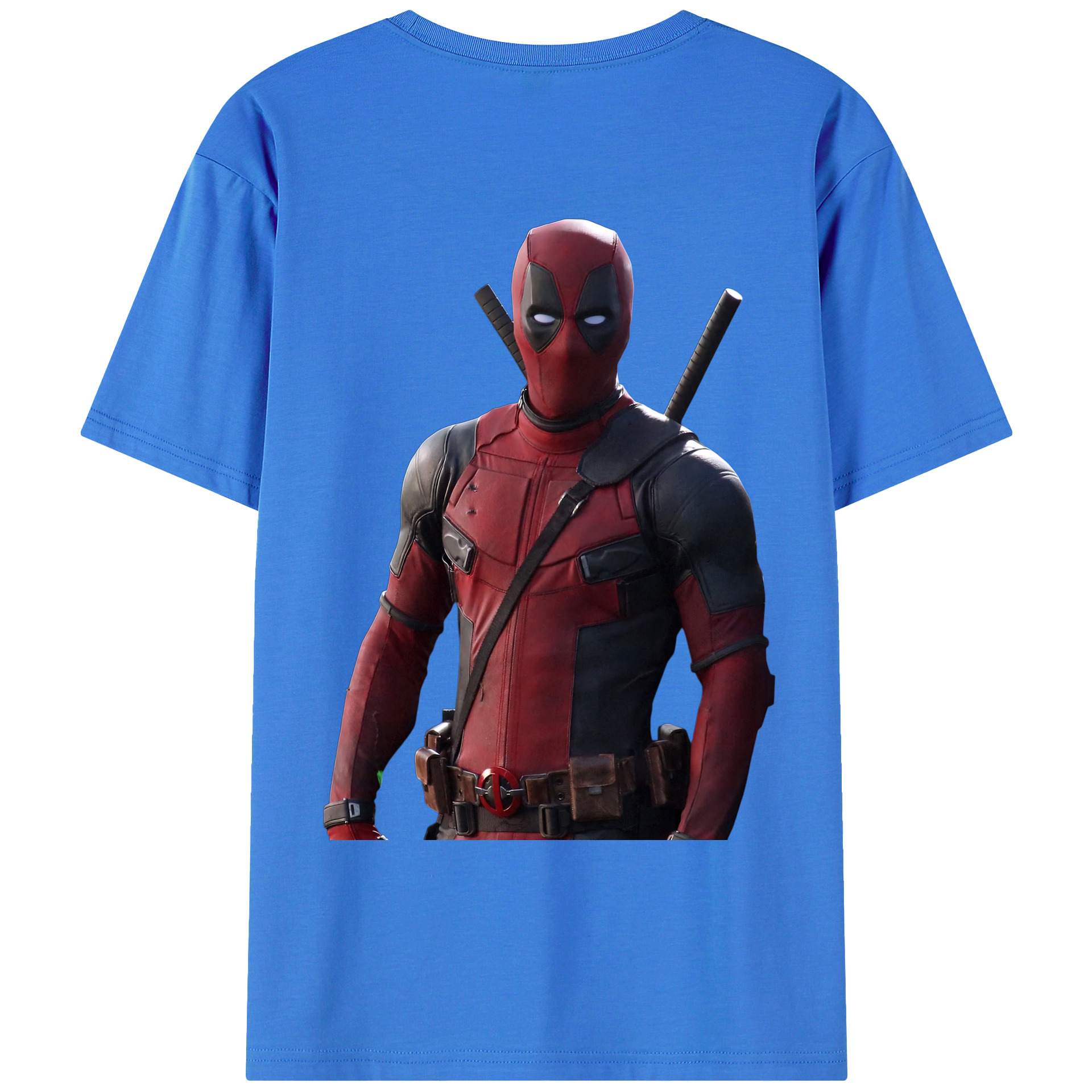 （画像用） Deadpool デッドプール 綿100％ メンズ半袖Tシャツ（バックプリント） 通気性