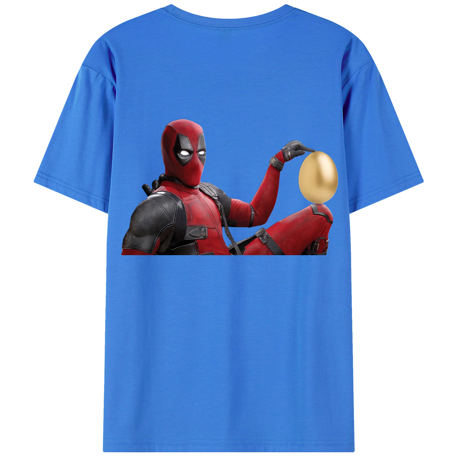 （画像用） Deadpool デッドプール 綿100％ メンズ半袖Tシャツ（バックプリント） 通気性