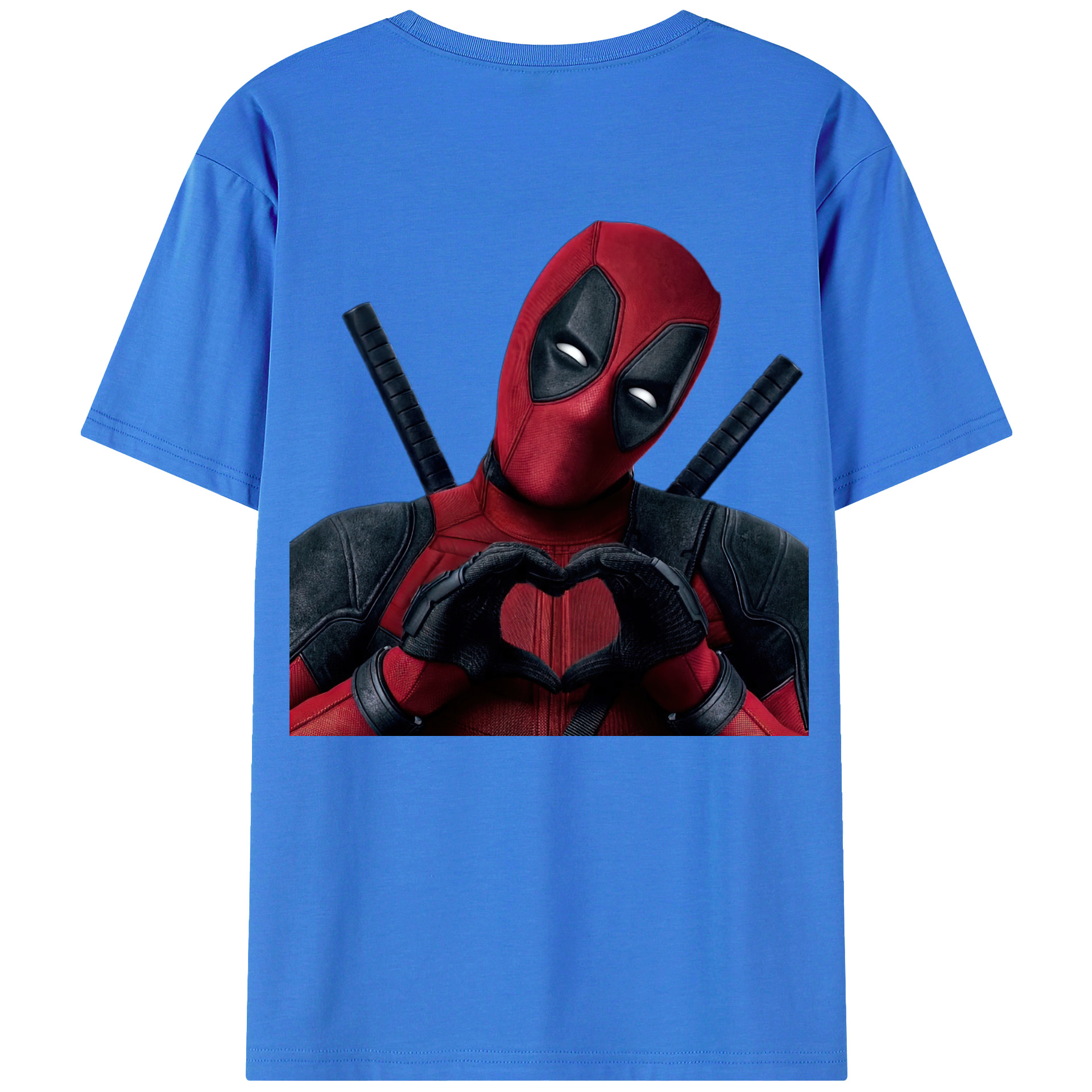 （画像用） Deadpool デッドプール 綿100％ メンズ半袖Tシャツ（バックプリント） 通気性