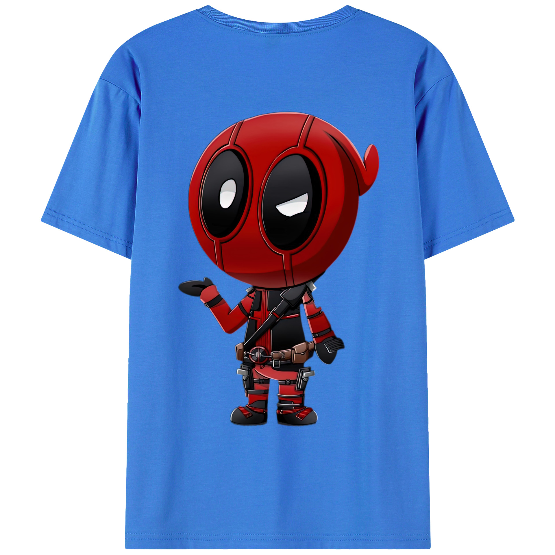 （画像用） Deadpool デッドプール 綿100％ メンズ半袖Tシャツ（バックプリント） 通気性