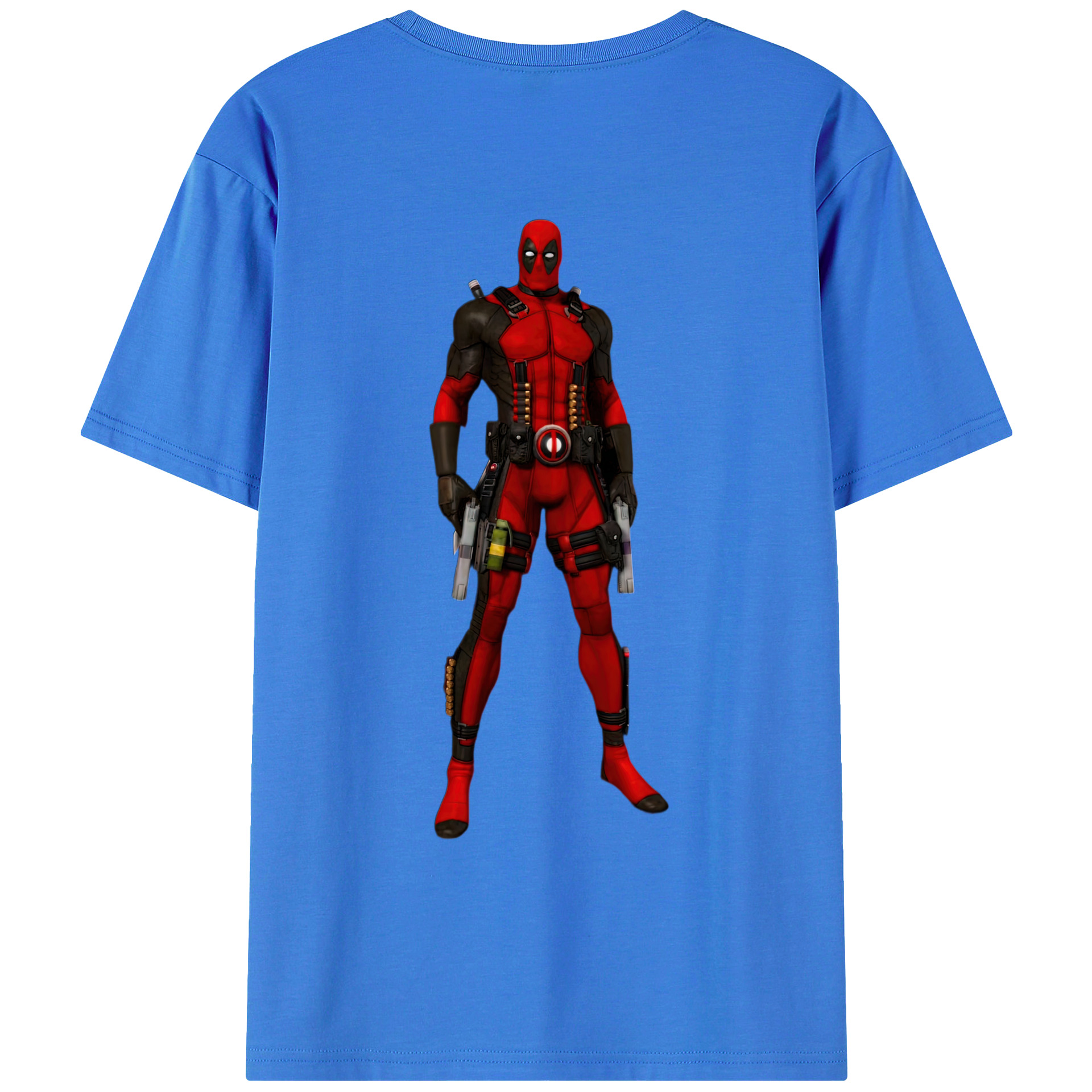 （画像用） Deadpool デッドプール 綿100％ メンズ半袖Tシャツ（バックプリント） 通気性