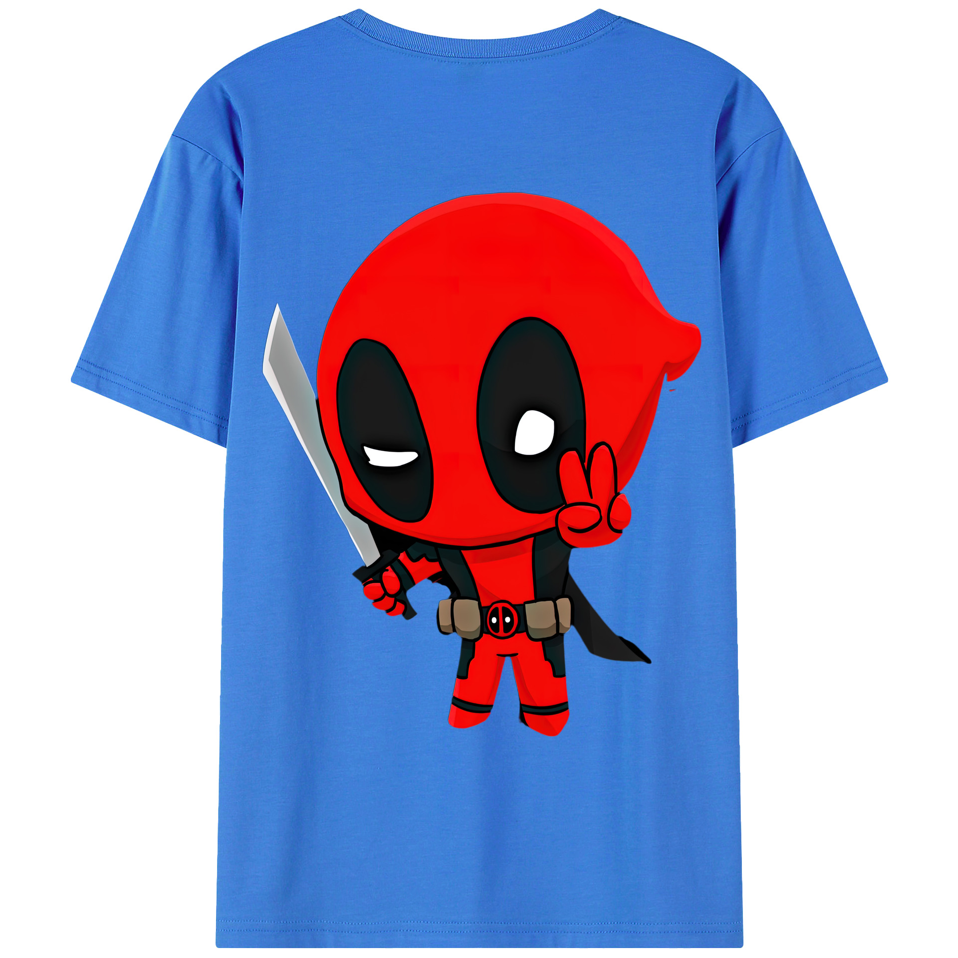 （画像用） Deadpool デッドプール 綿100％ メンズ半袖Tシャツ（バックプリント） 通気性