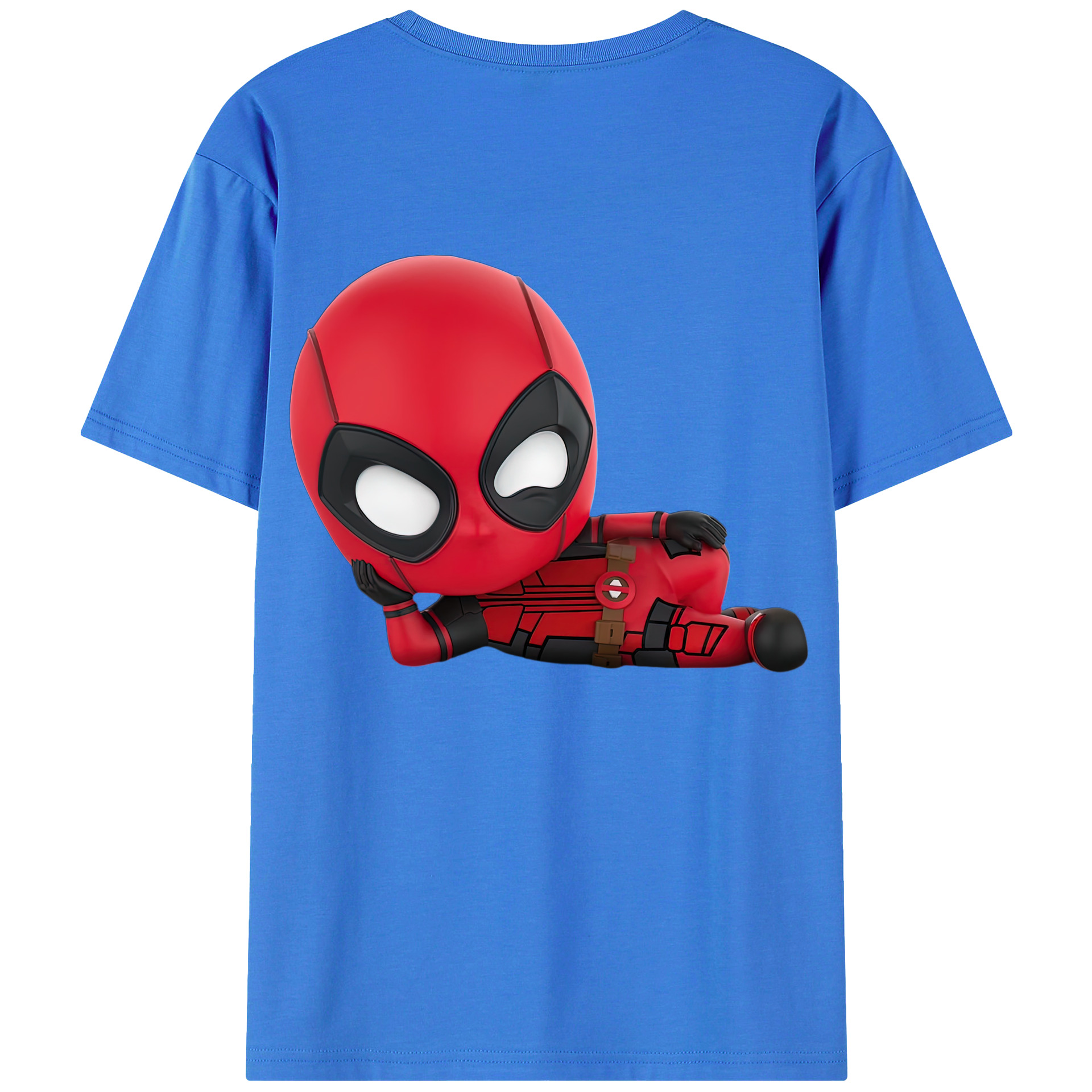 （画像用） Deadpool デッドプール 綿100％ メンズ半袖Tシャツ（バックプリント） 通気性