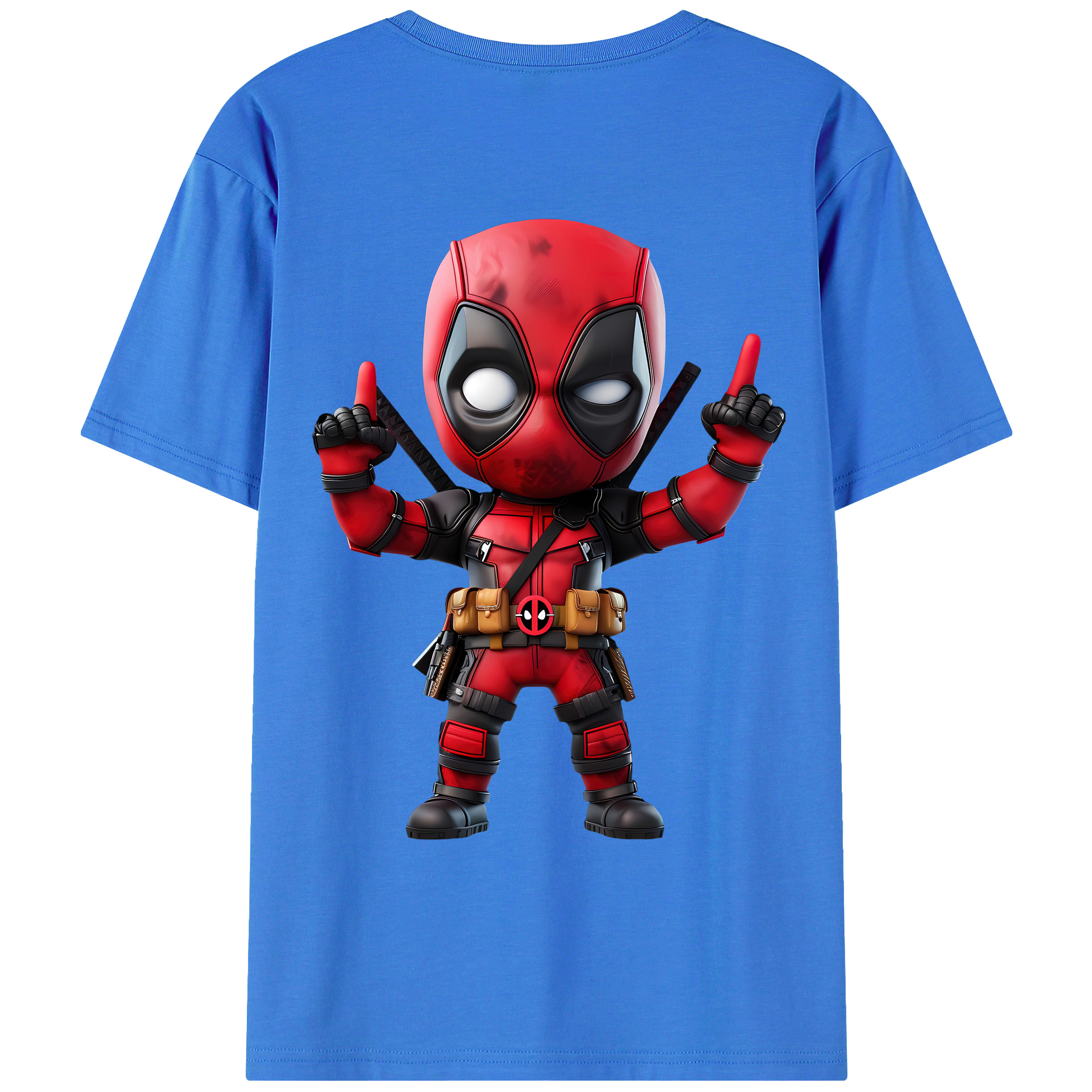 （画像用） Deadpool デッドプール 綿100％ メンズ半袖Tシャツ（バックプリント） 通気性