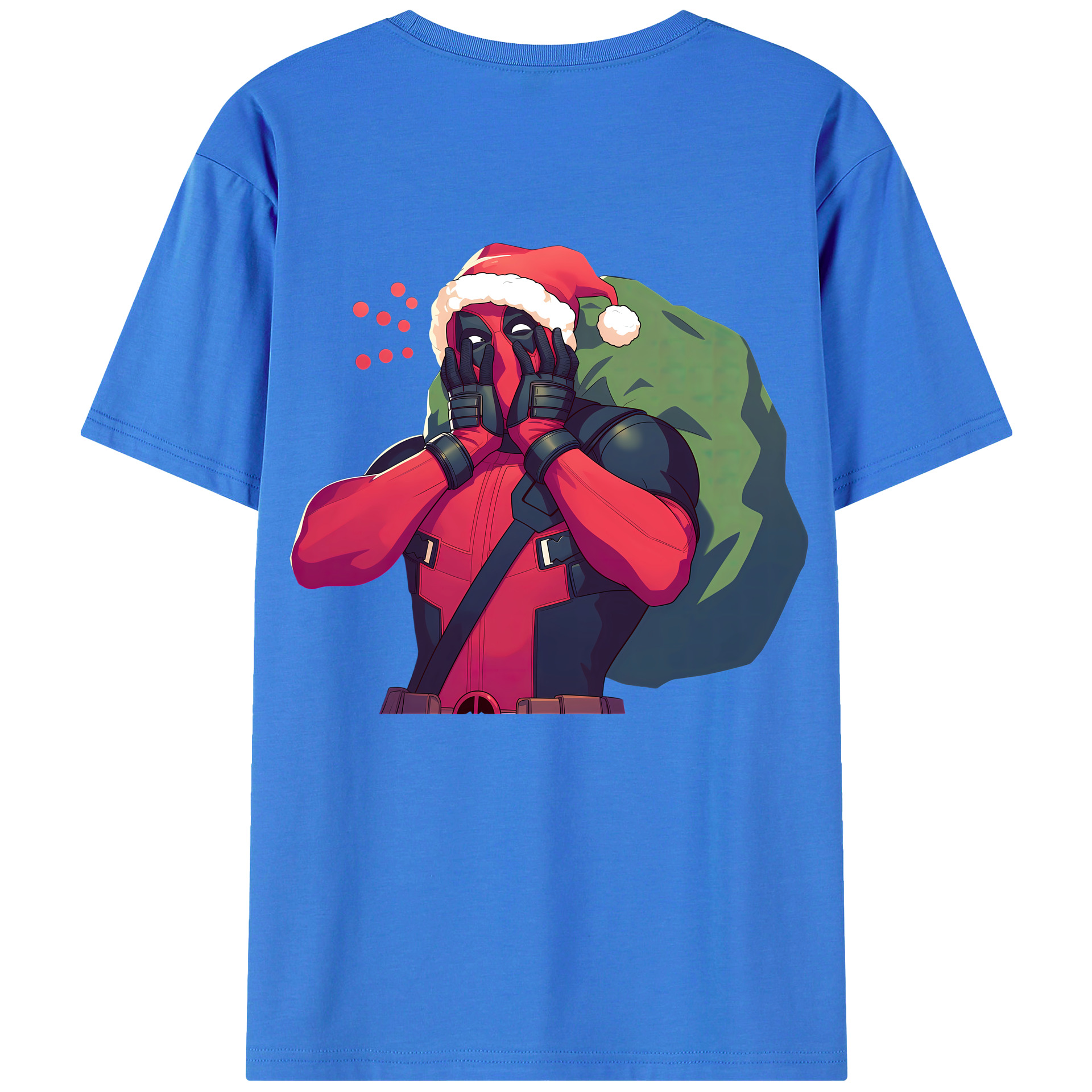 （画像用） Deadpool デッドプール 綿100％ メンズ半袖Tシャツ（バックプリント） 通気性