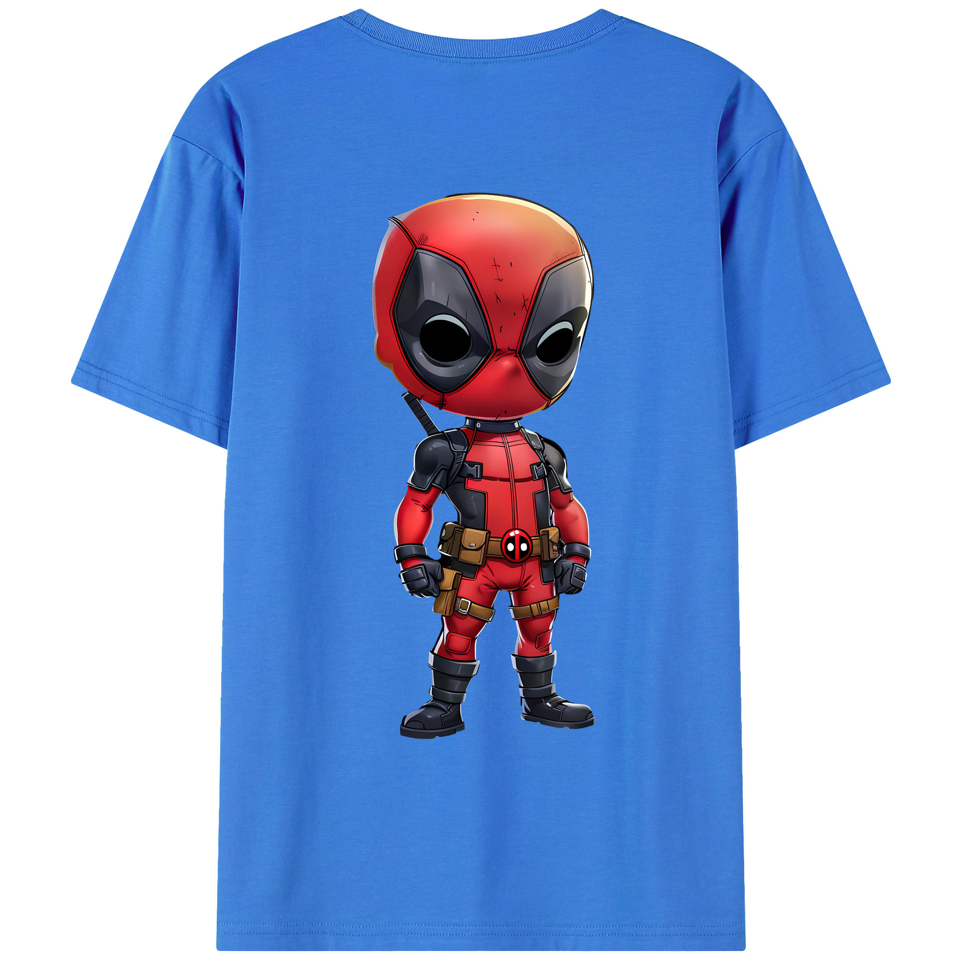 （画像用） Deadpool デッドプール 綿100％ メンズ半袖Tシャツ（バックプリント） 通気性