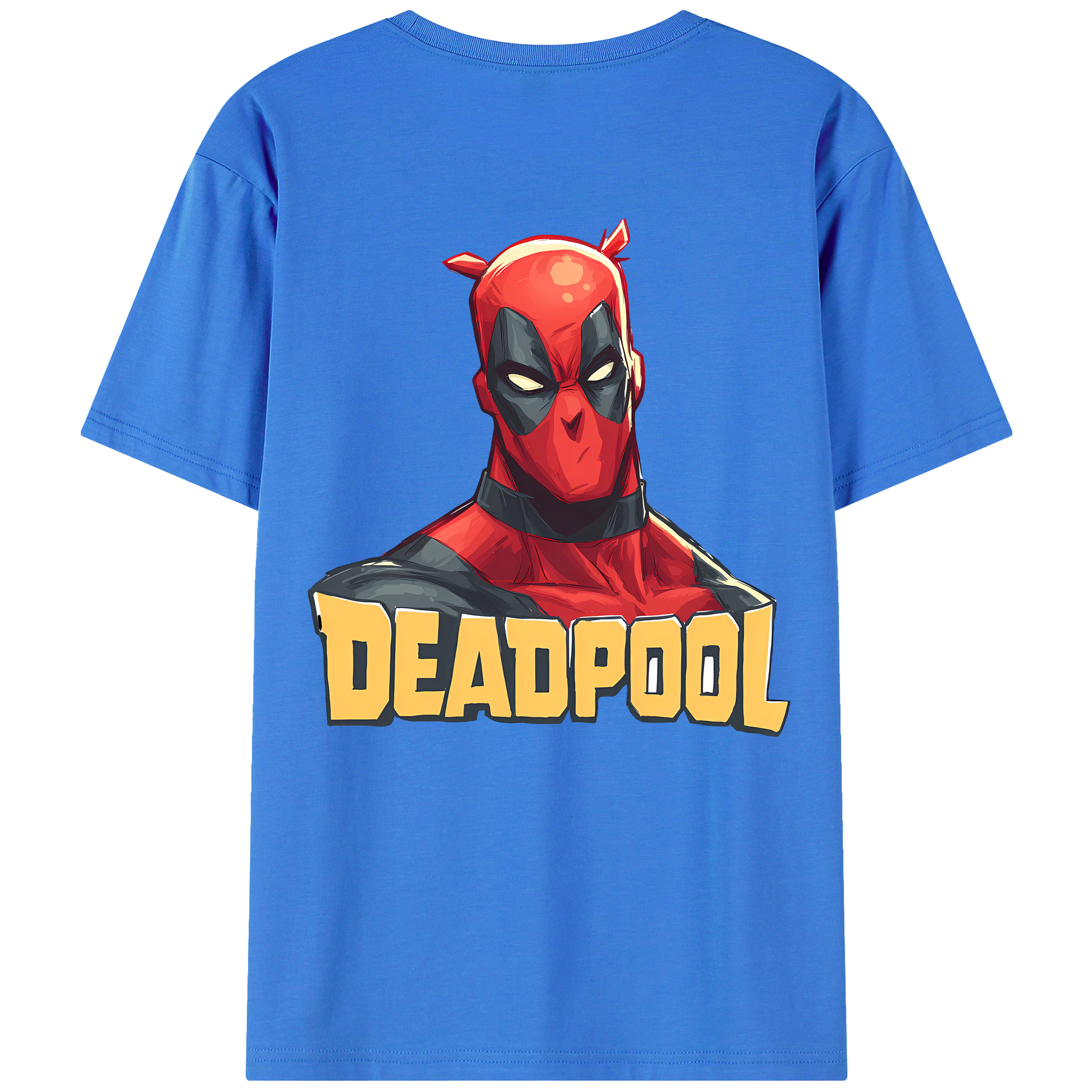 （画像用） Deadpool デッドプール 綿100％ メンズ半袖Tシャツ（バックプリント） 通気性
