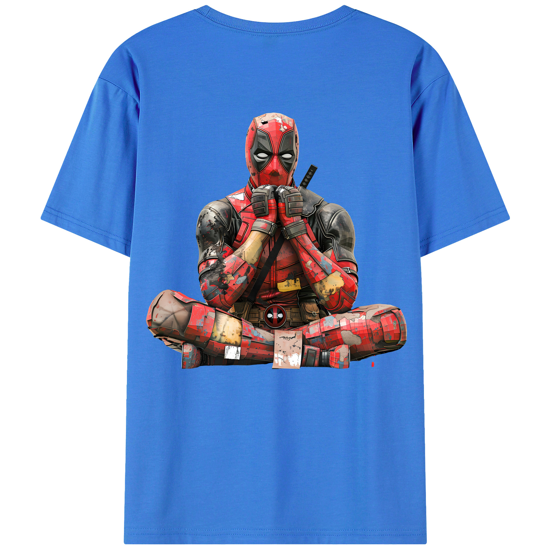 （画像用） Deadpool デッドプール 綿100％ メンズ半袖Tシャツ（バックプリント） 通気性