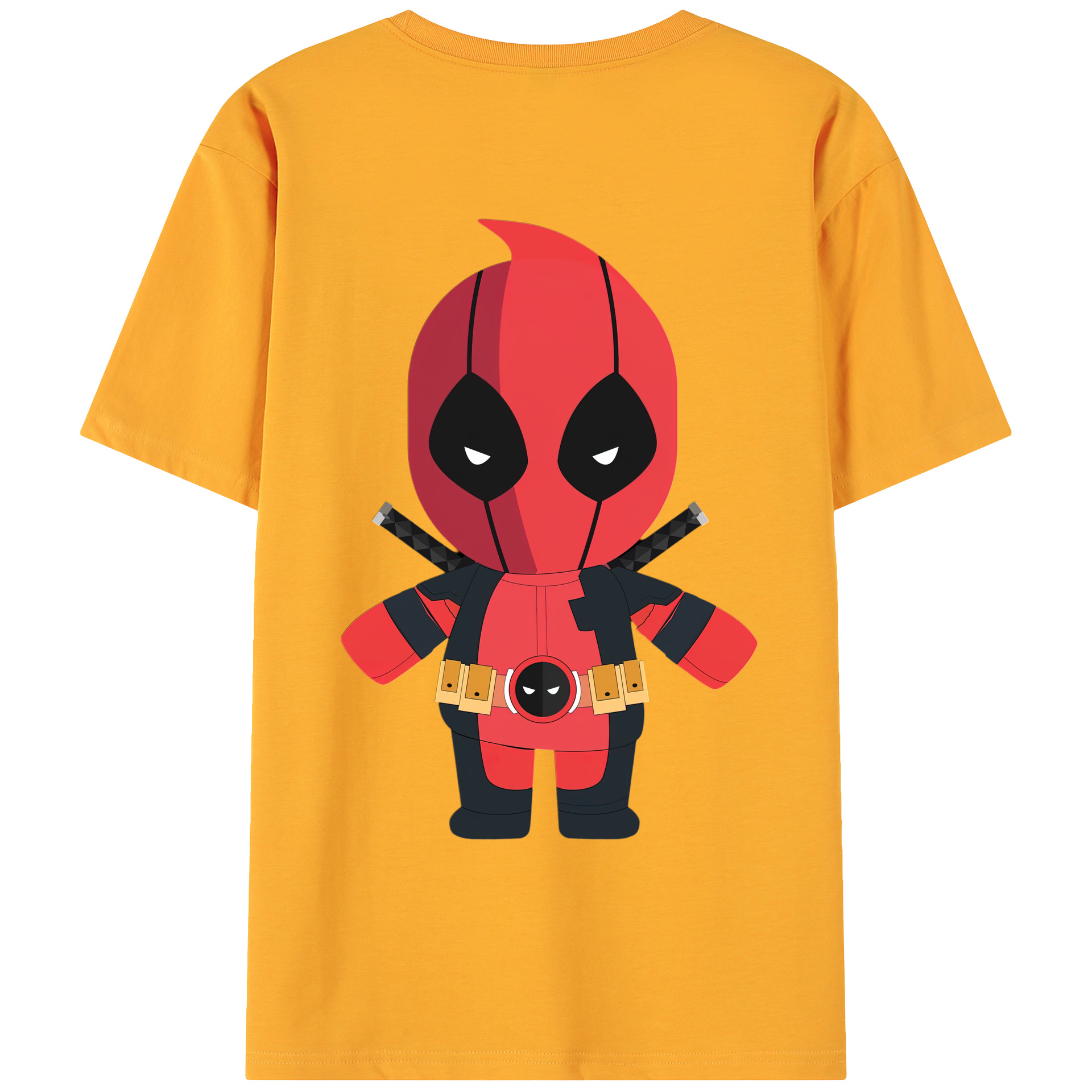 （画像用） Deadpool デッドプール 綿100％ メンズ半袖Tシャツ（バックプリント） 通気性