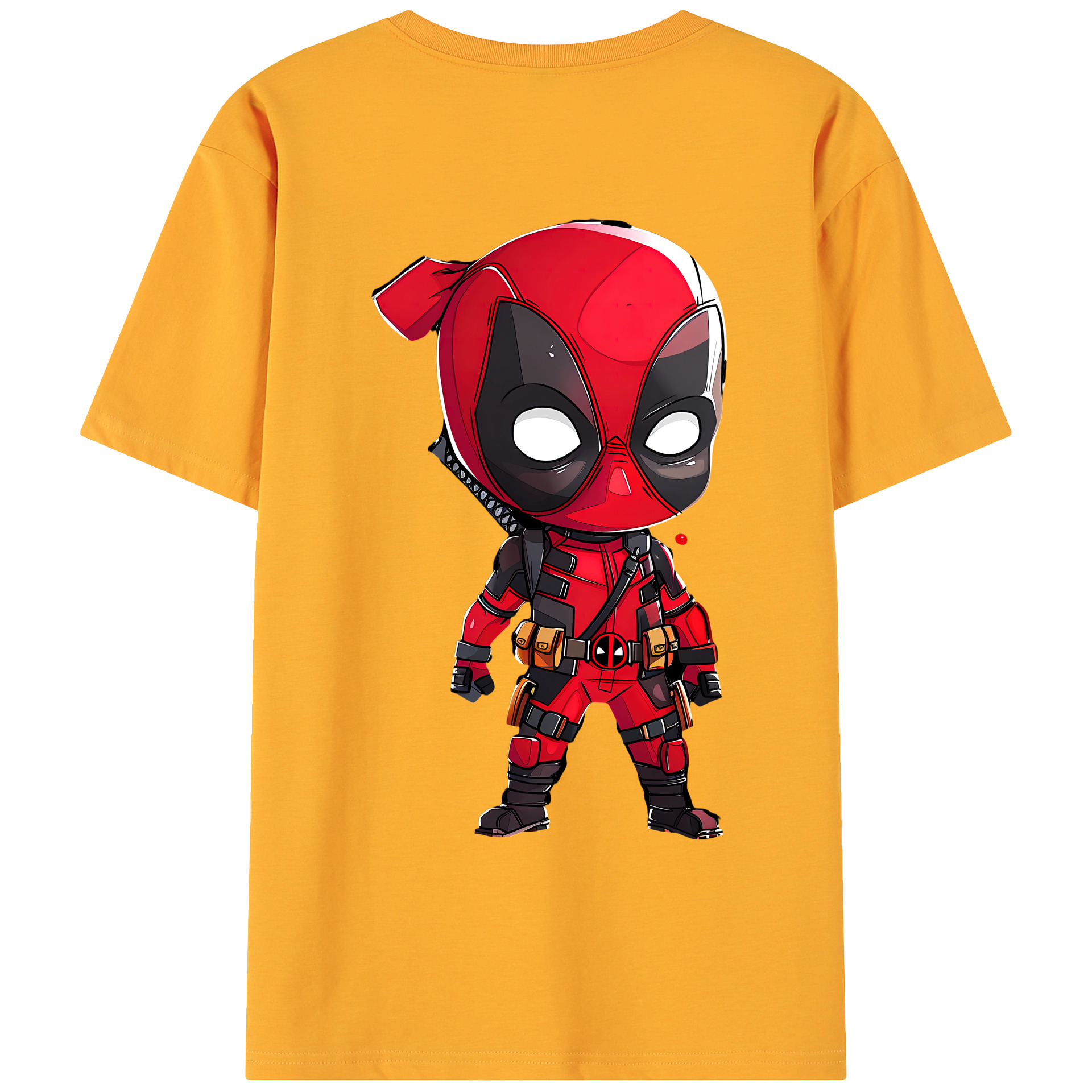 （画像用） Deadpool デッドプール 綿100％ メンズ半袖Tシャツ（バックプリント） 通気性