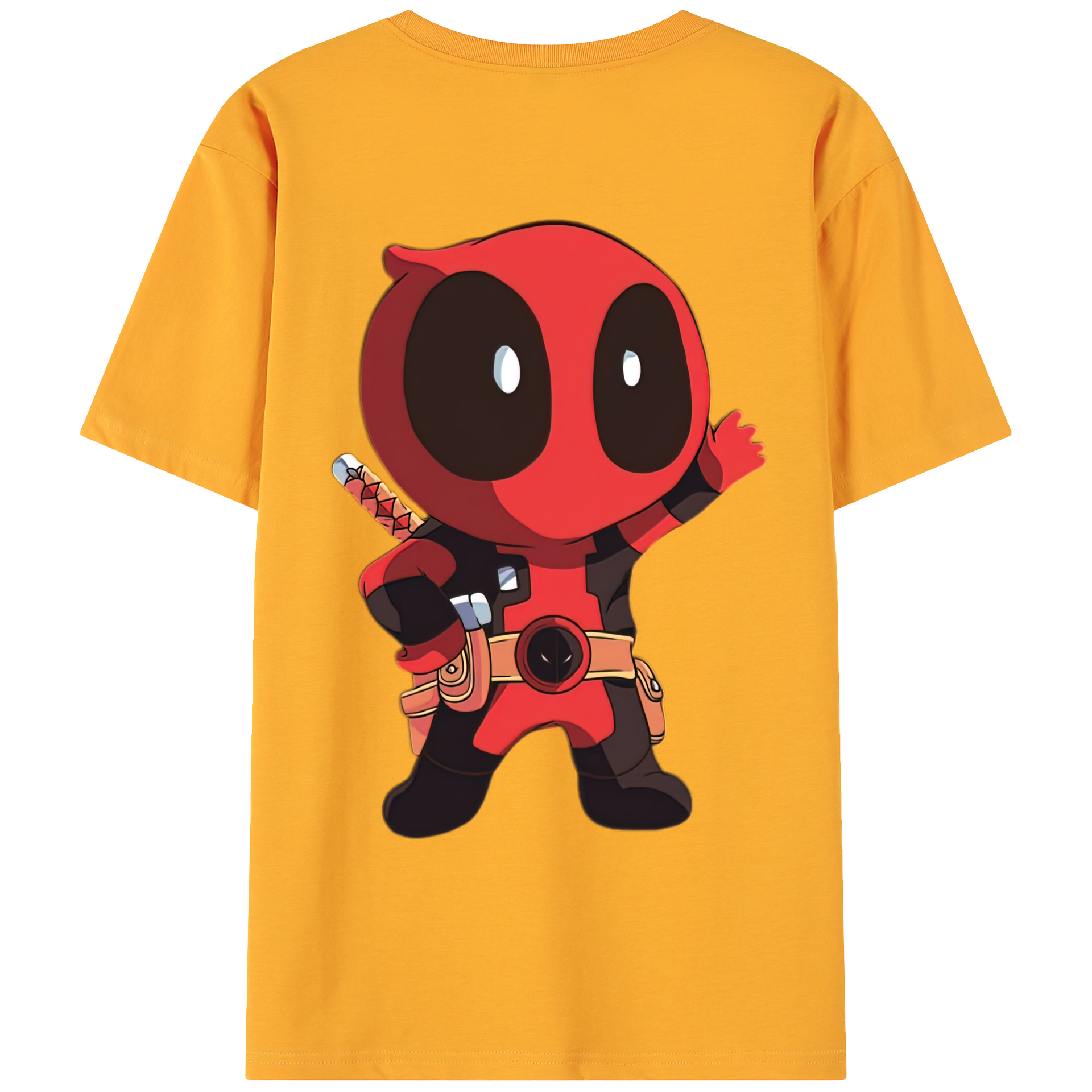 （画像用） Deadpool デッドプール 綿100％ メンズ半袖Tシャツ（バックプリント） 通気性
