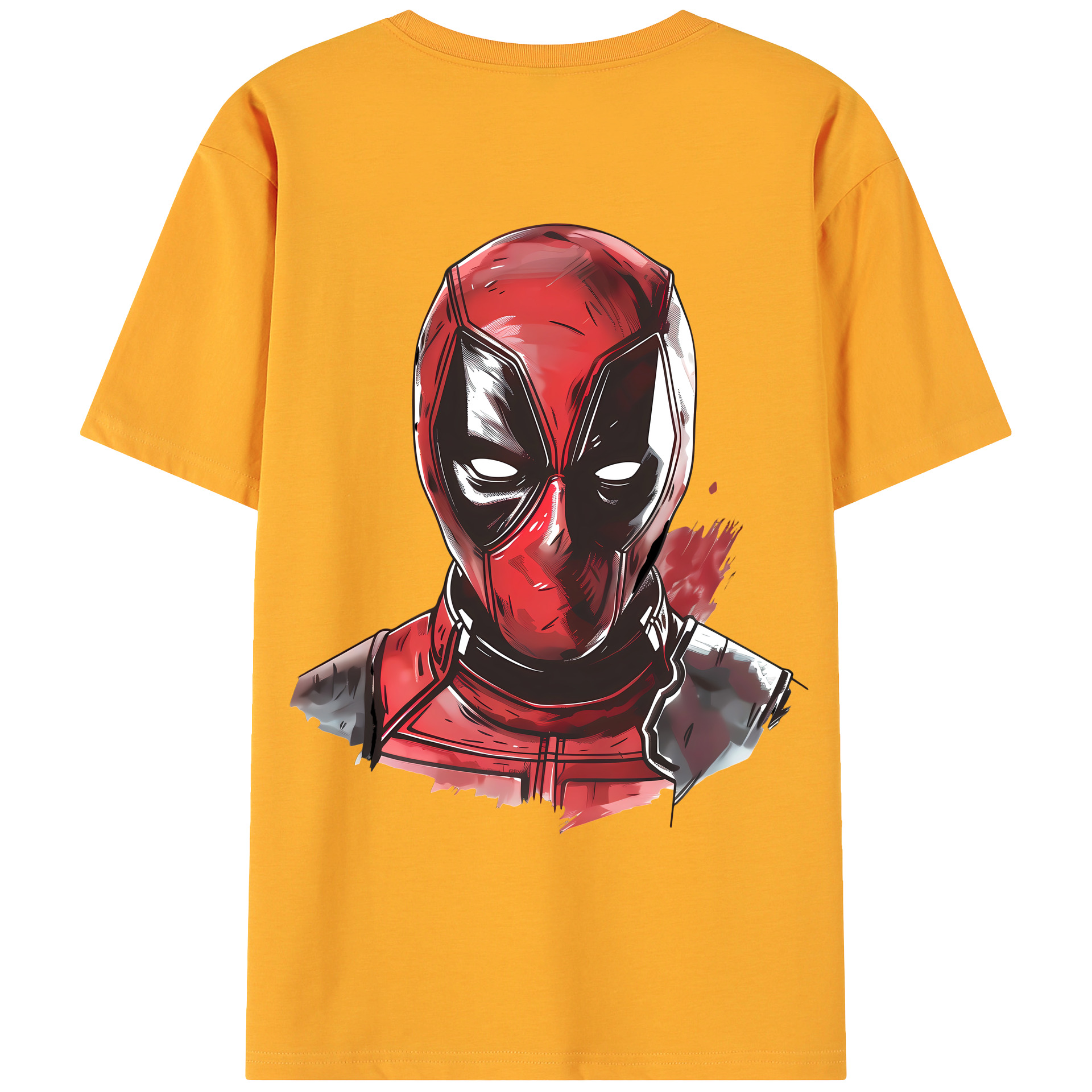 （画像用） Deadpool デッドプール 綿100％ メンズ半袖Tシャツ（バックプリント） 通気性