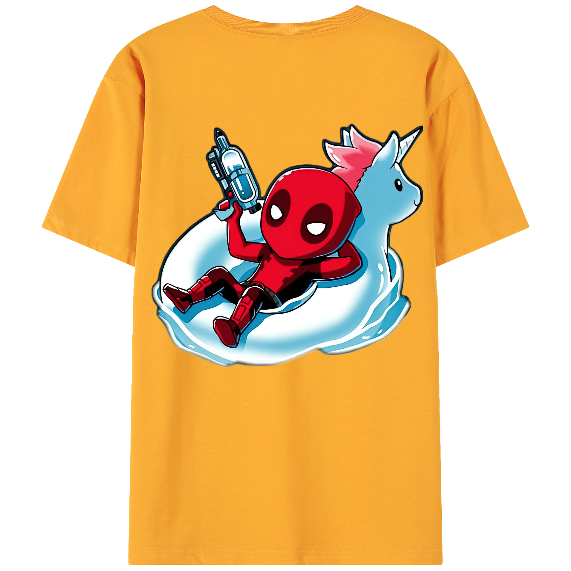 （画像用） Deadpool デッドプール 綿100％ メンズ半袖Tシャツ（バックプリント） 通気性