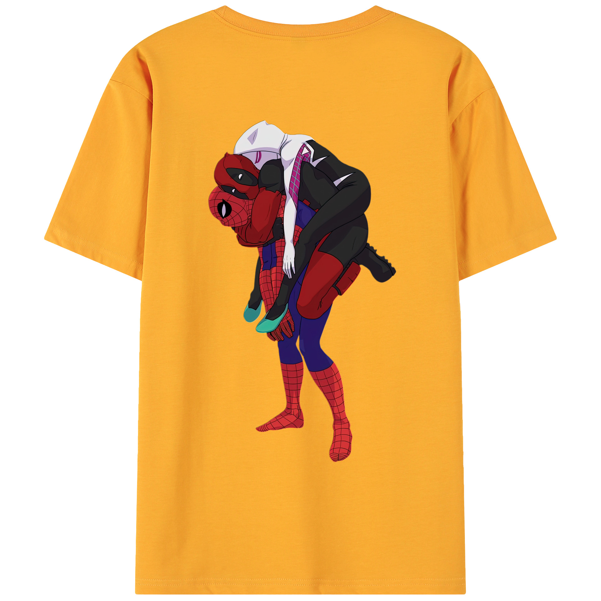 （画像用） Deadpool デッドプール 綿100％ メンズ半袖Tシャツ（バックプリント） 通気性