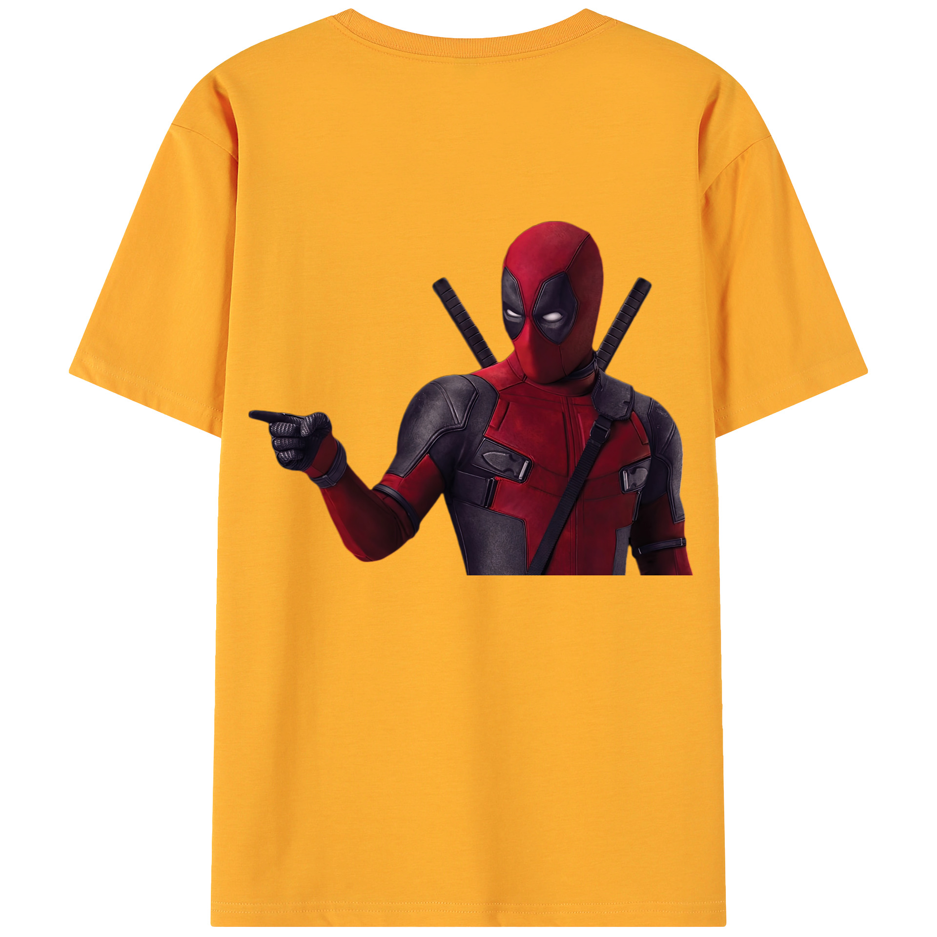（画像用） Deadpool デッドプール 綿100％ メンズ半袖Tシャツ（バックプリント） 通気性