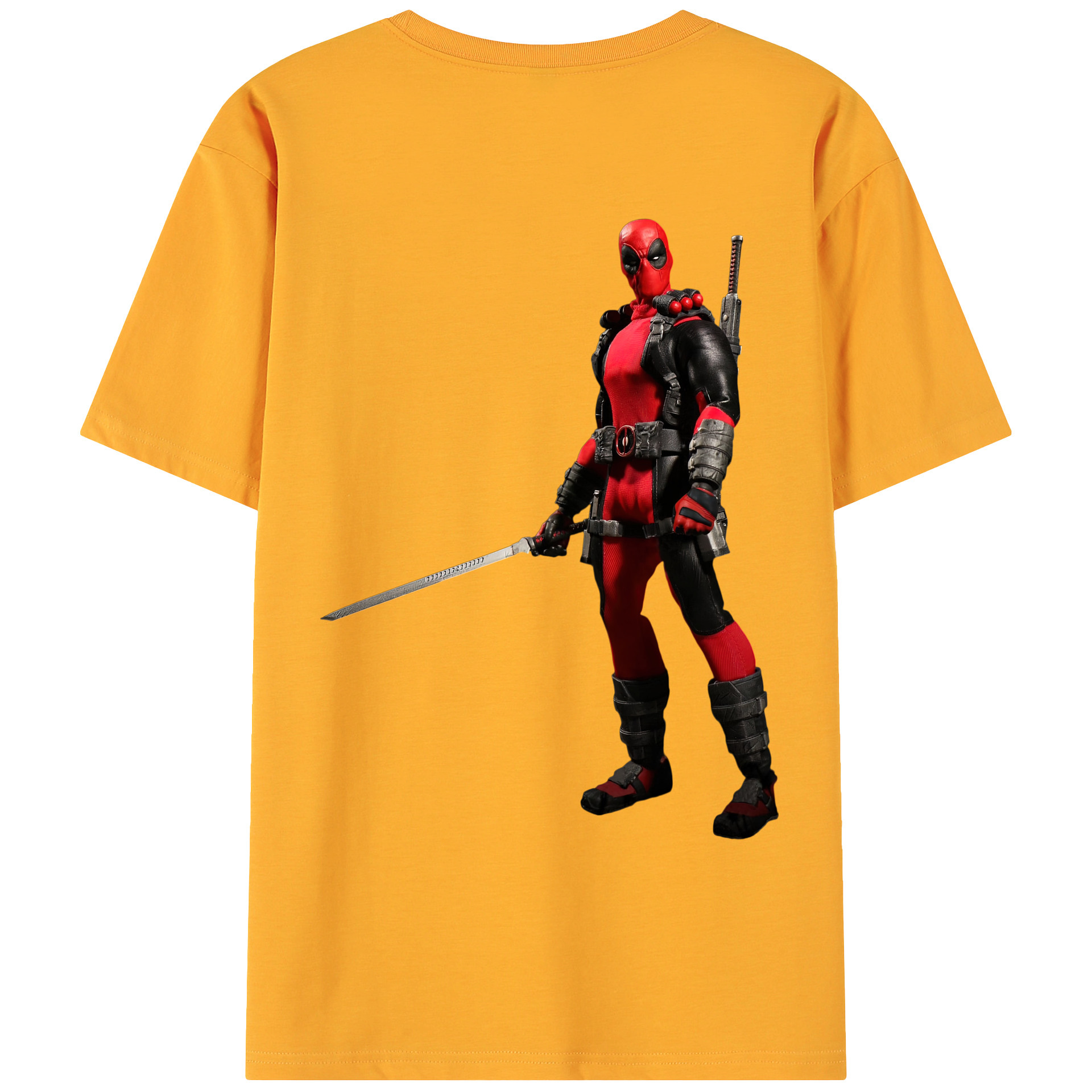（画像用） Deadpool デッドプール 綿100％ メンズ半袖Tシャツ（バックプリント） 通気性