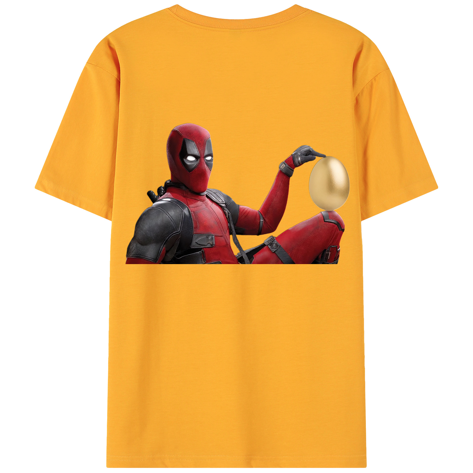 （画像用） Deadpool デッドプール 綿100％ メンズ半袖Tシャツ（バックプリント） 通気性