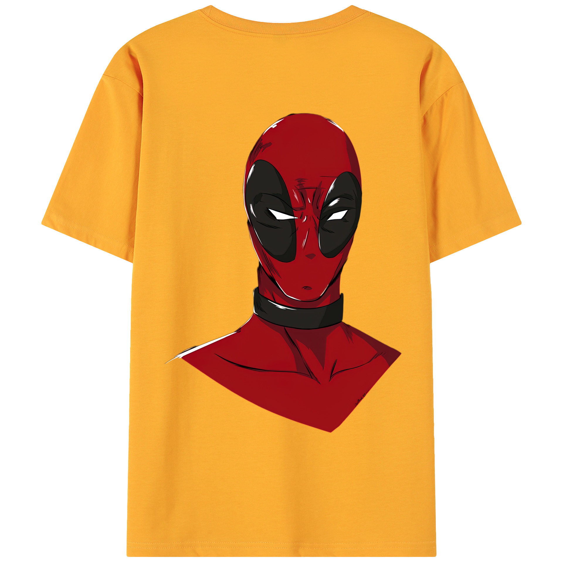 （画像用） Deadpool デッドプール 綿100％ メンズ半袖Tシャツ（バックプリント） 通気性