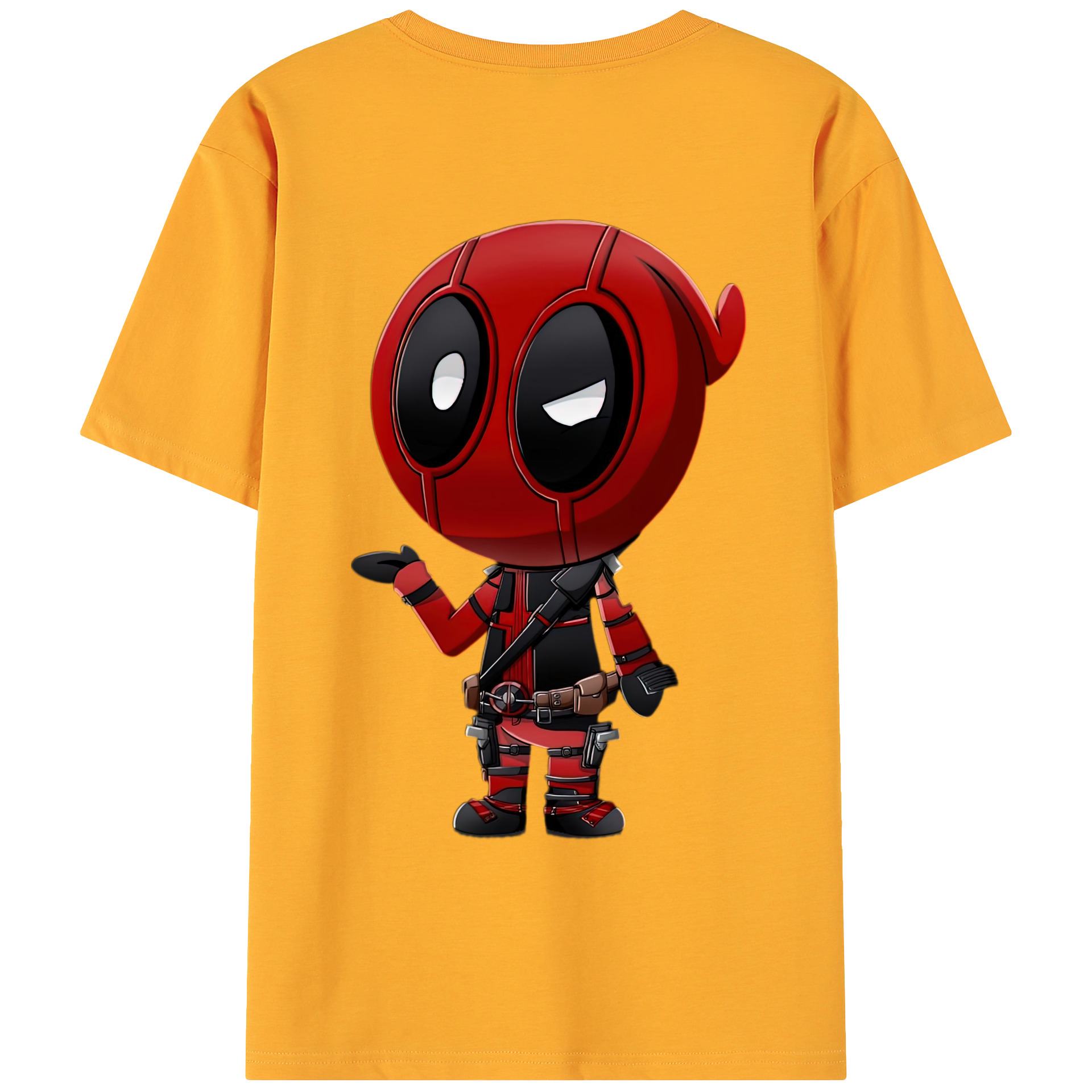（画像用） Deadpool デッドプール 綿100％ メンズ半袖Tシャツ（バックプリント） 通気性