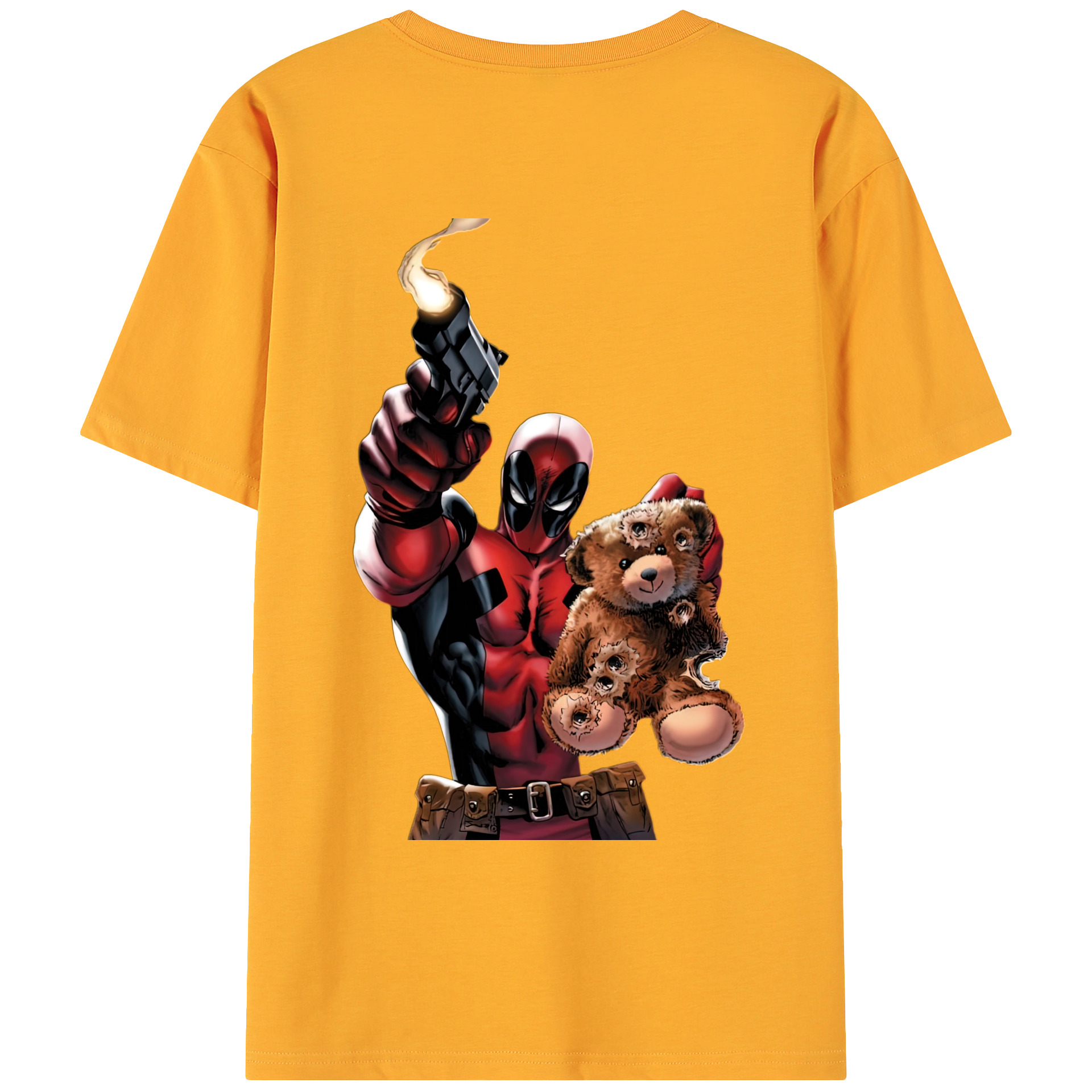 （画像用） Deadpool デッドプール 綿100％ メンズ半袖Tシャツ（バックプリント） 通気性