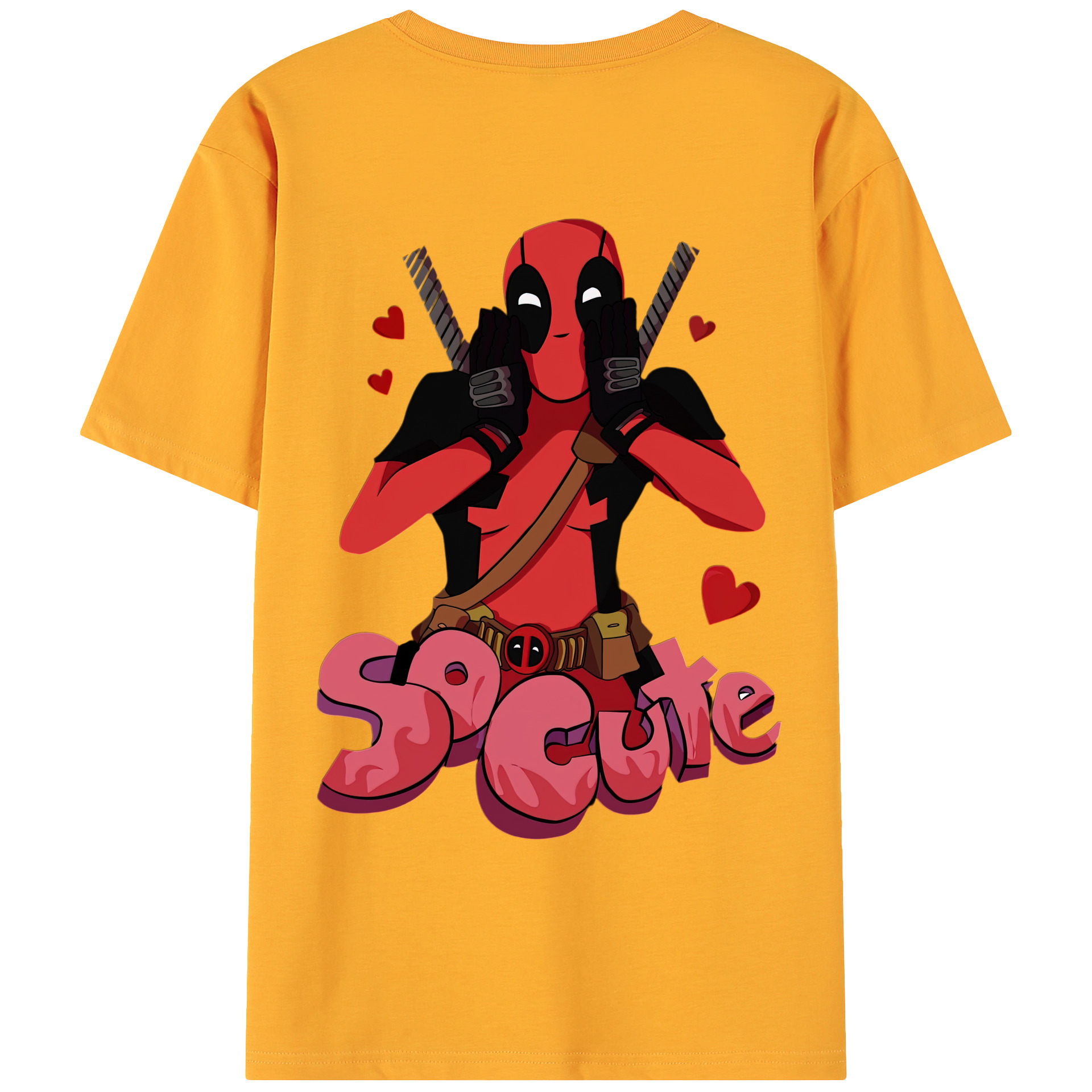 （画像用） Deadpool デッドプール 綿100％ メンズ半袖Tシャツ（バックプリント） 通気性