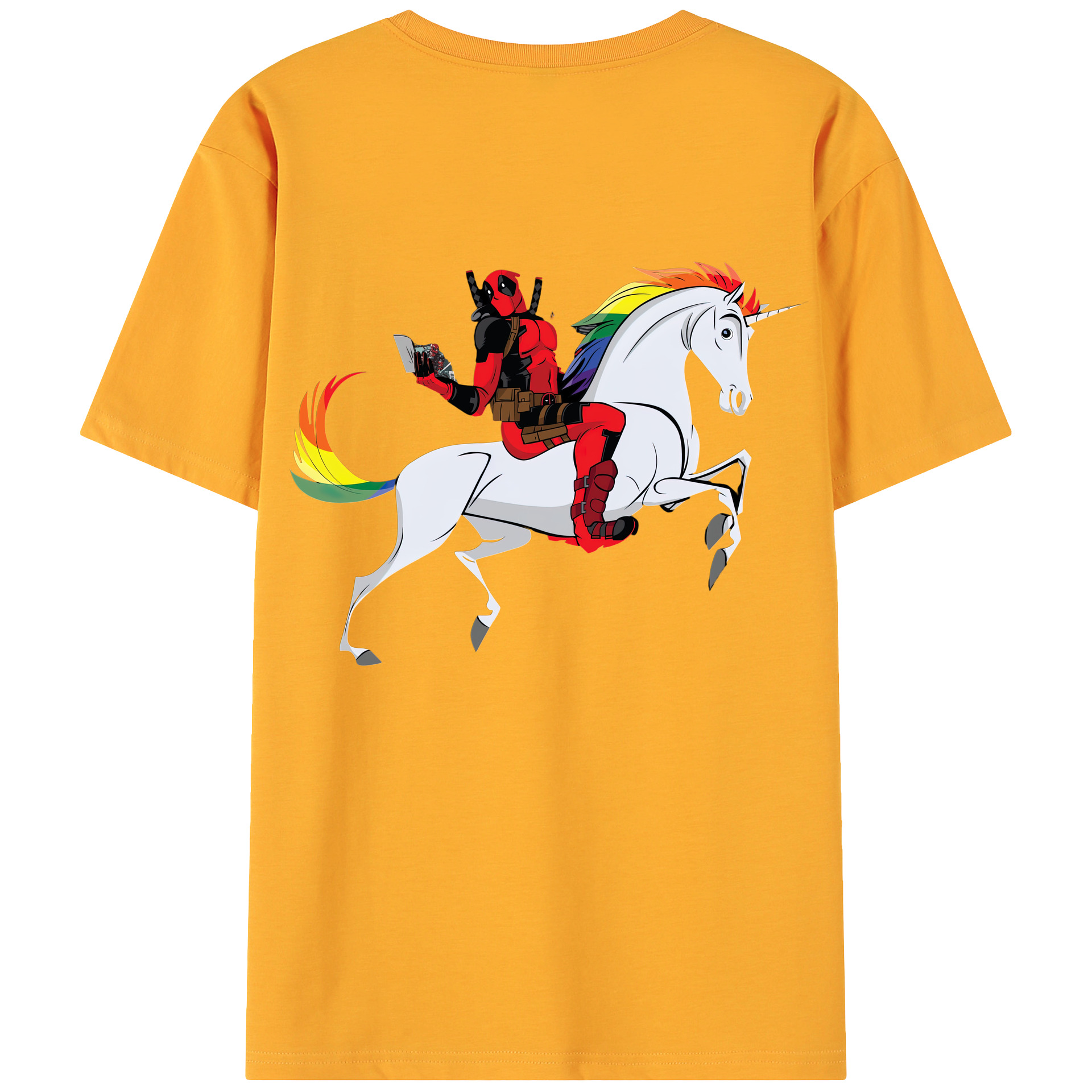 （画像用） Deadpool デッドプール 綿100％ メンズ半袖Tシャツ（バックプリント） 通気性