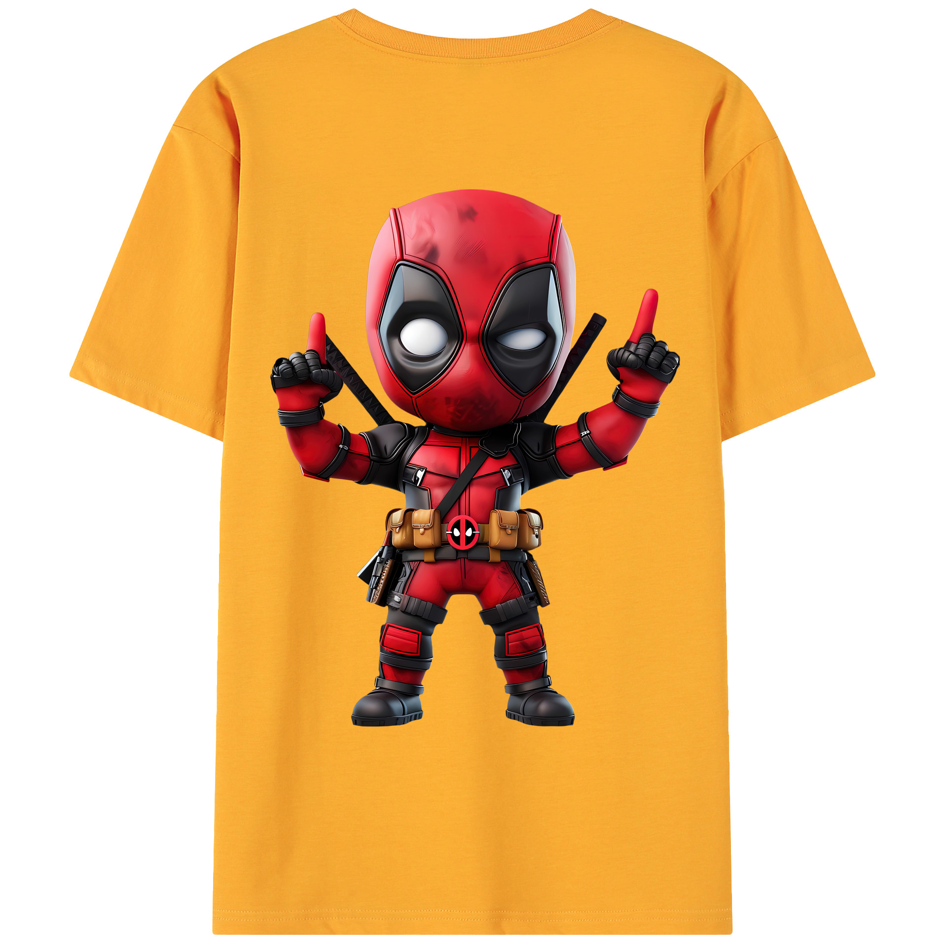 （画像用） Deadpool デッドプール 綿100％ メンズ半袖Tシャツ（バックプリント） 通気性
