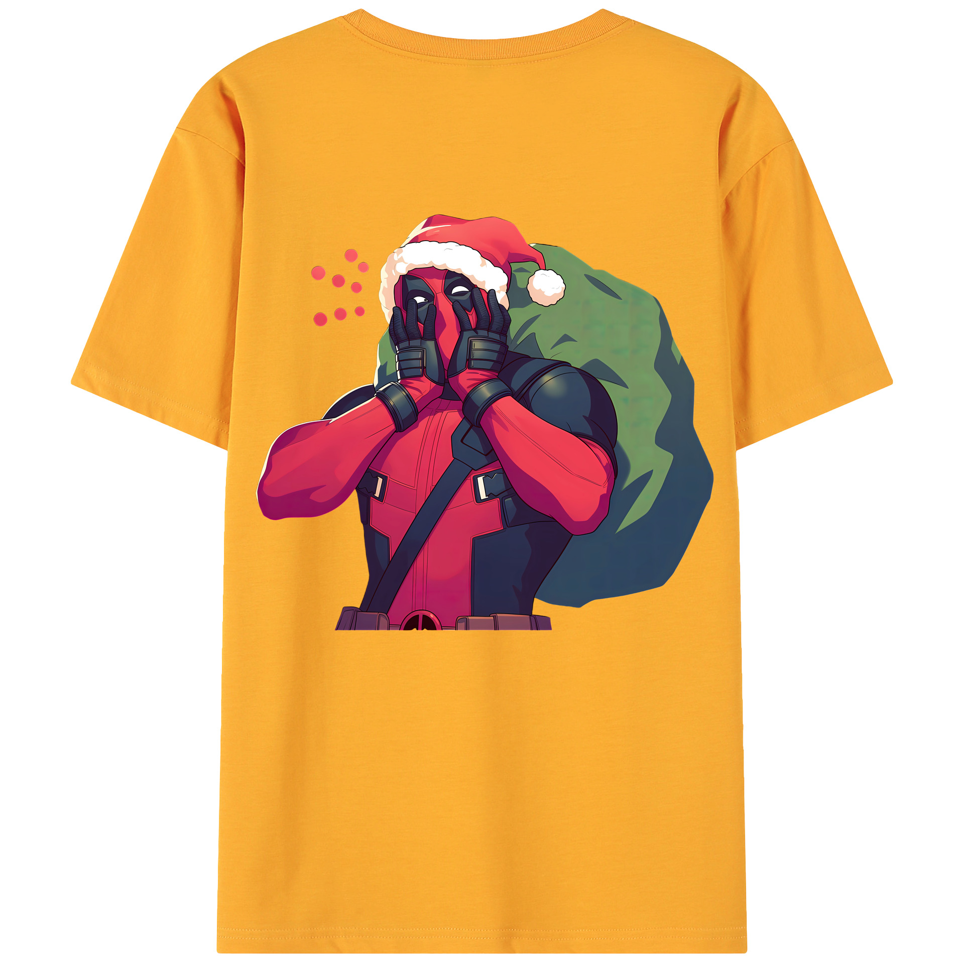 （画像用） Deadpool デッドプール 綿100％ メンズ半袖Tシャツ（バックプリント） 通気性
