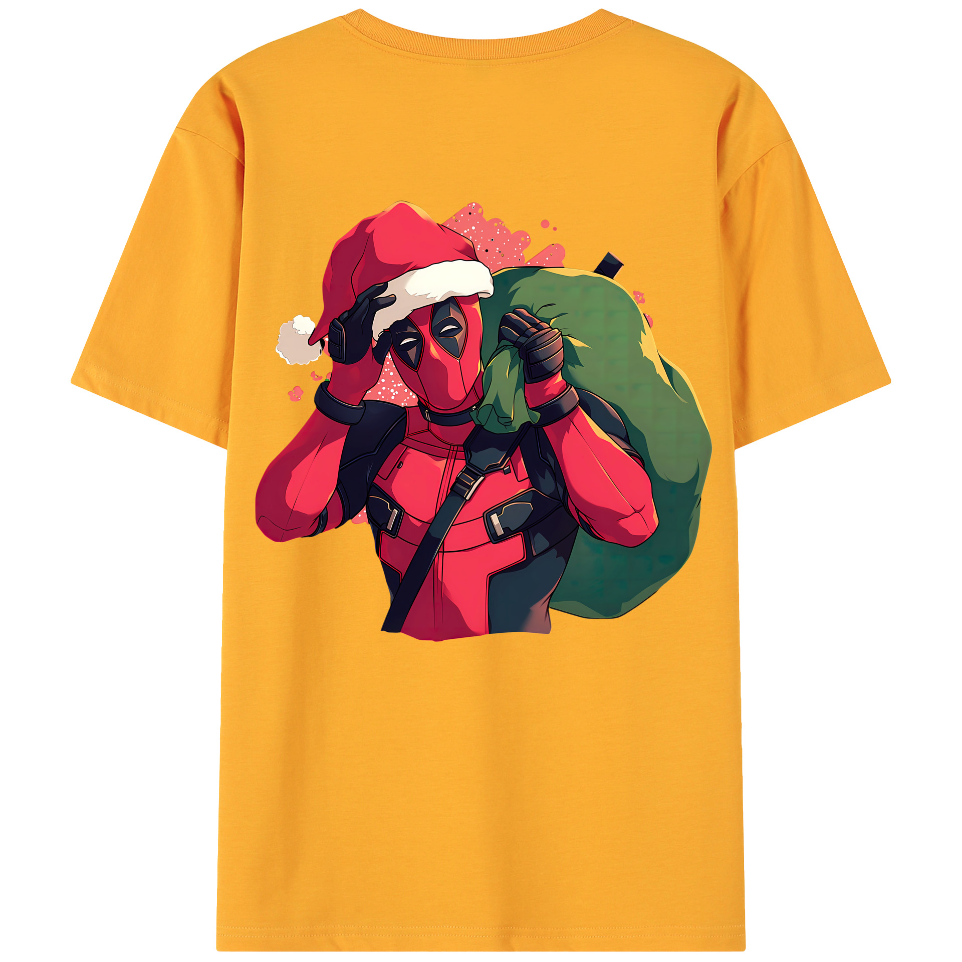 （画像用） Deadpool デッドプール 綿100％ メンズ半袖Tシャツ（バックプリント） 通気性
