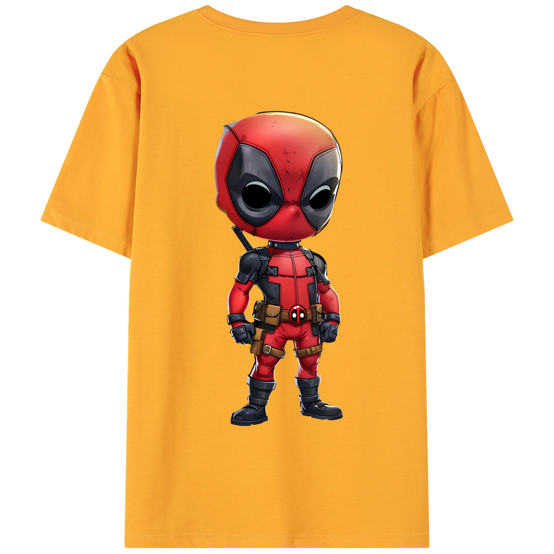 （画像用） Deadpool デッドプール 綿100％ メンズ半袖Tシャツ（バックプリント） 通気性