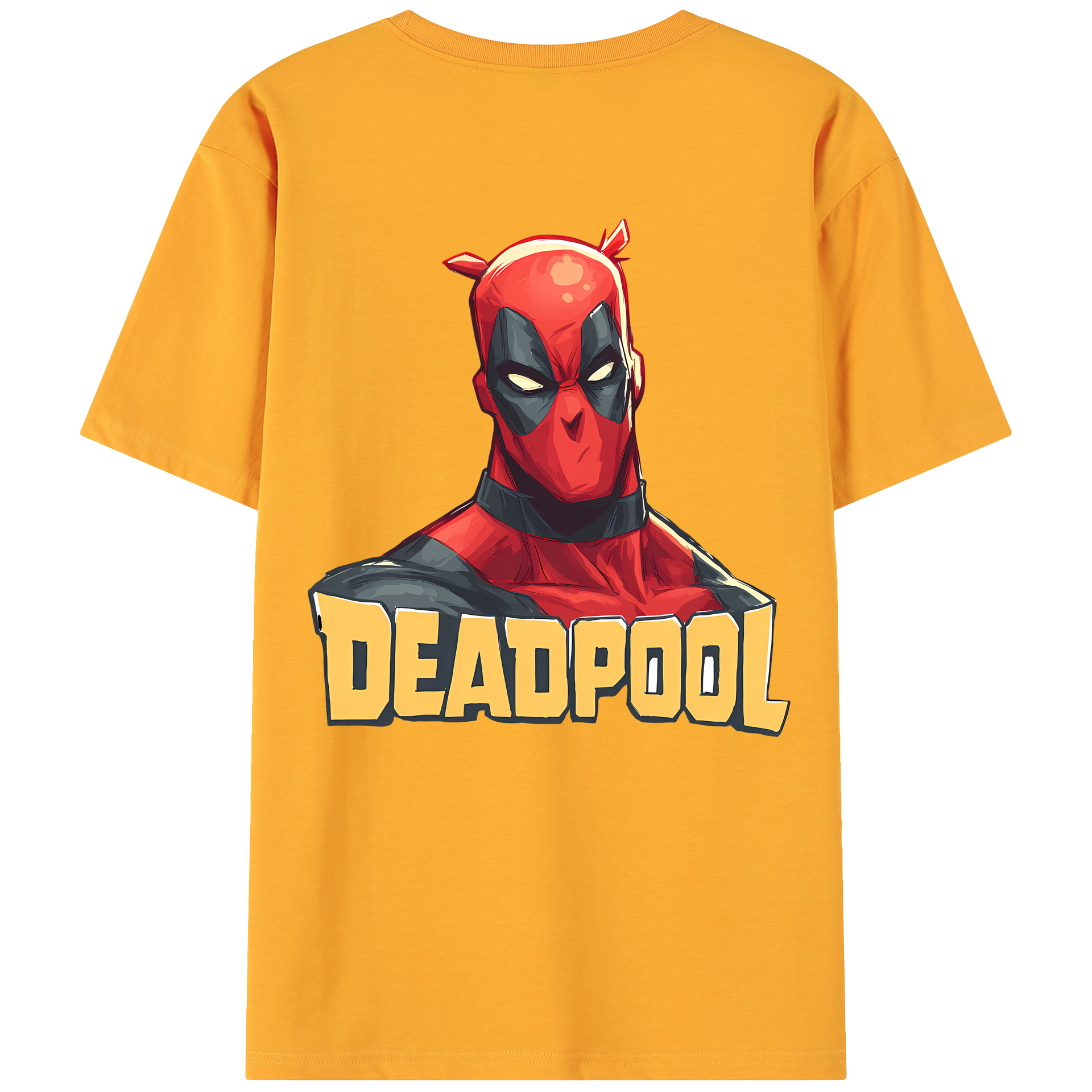 （画像用） Deadpool デッドプール 綿100％ メンズ半袖Tシャツ（バックプリント） 通気性