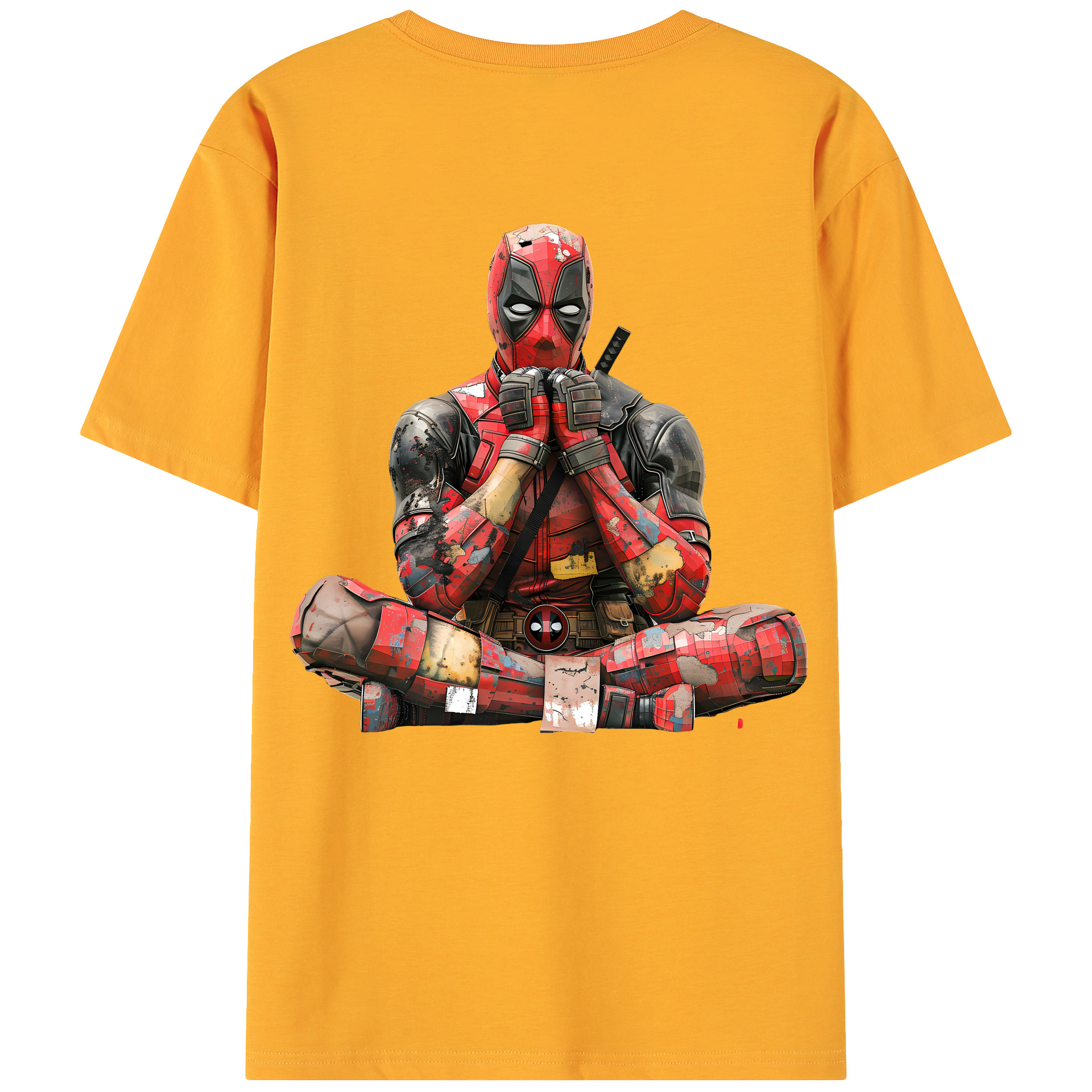 （画像用） Deadpool デッドプール 綿100％ メンズ半袖Tシャツ（バックプリント） 通気性