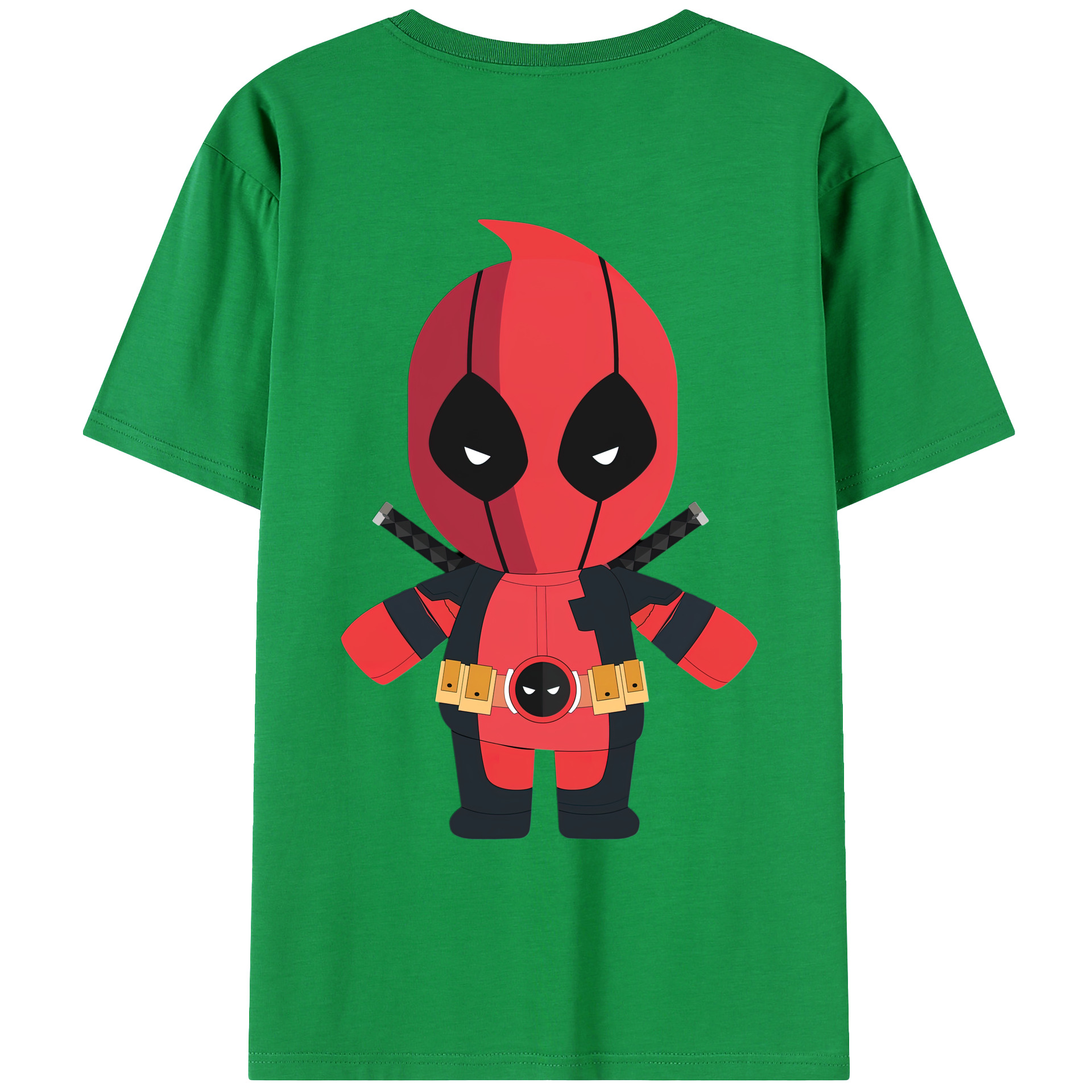 （画像用） Deadpool デッドプール 綿100％ メンズ半袖Tシャツ（バックプリント） 通気性