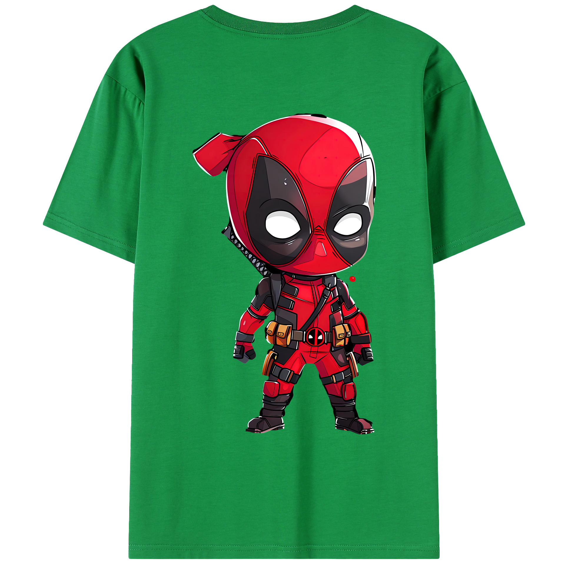 （画像用） Deadpool デッドプール 綿100％ メンズ半袖Tシャツ（バックプリント） 通気性