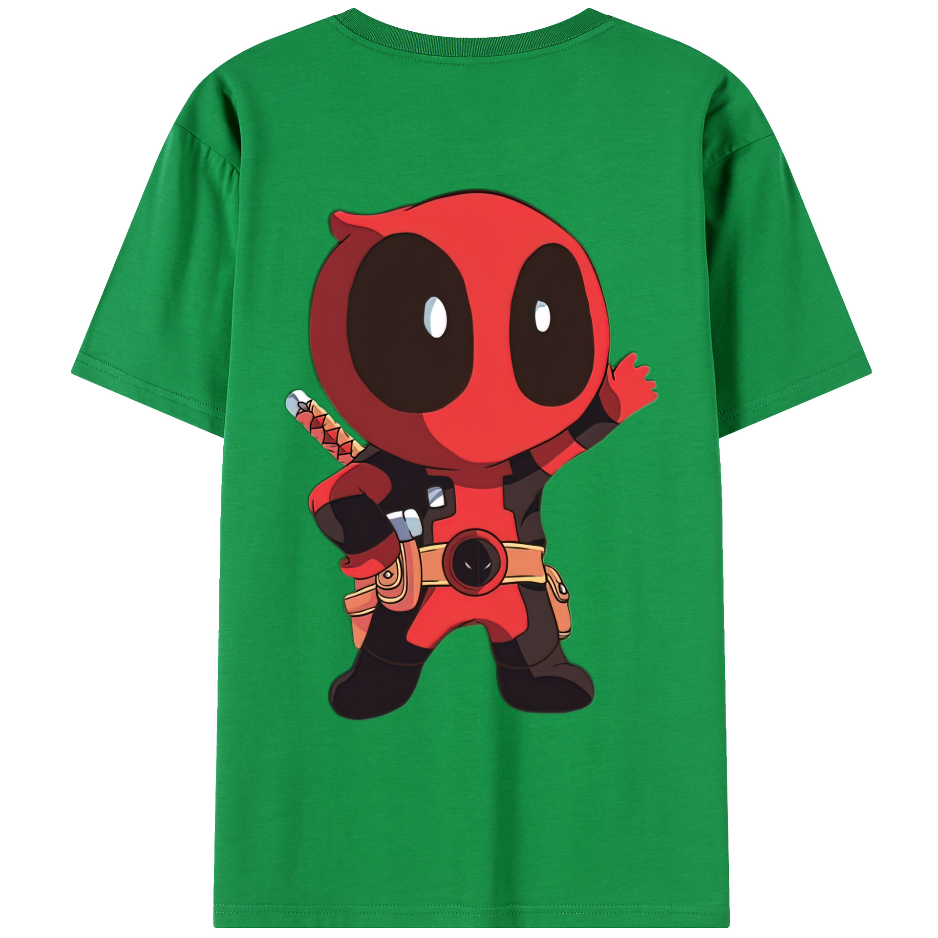 （画像用） Deadpool デッドプール 綿100％ メンズ半袖Tシャツ（バックプリント） 通気性