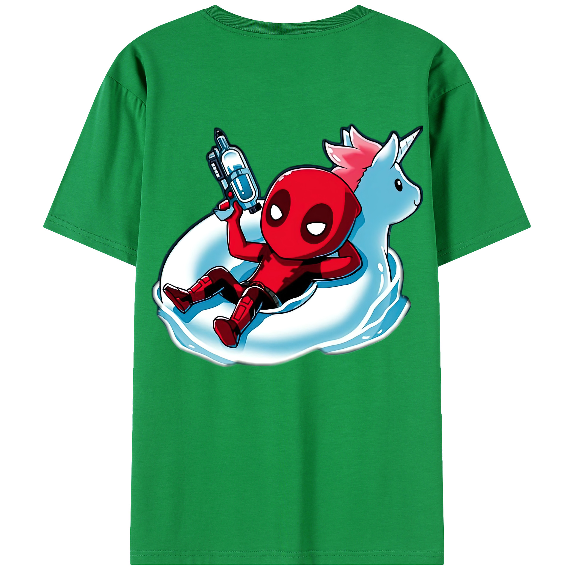 （画像用） Deadpool デッドプール 綿100％ メンズ半袖Tシャツ（バックプリント） 通気性
