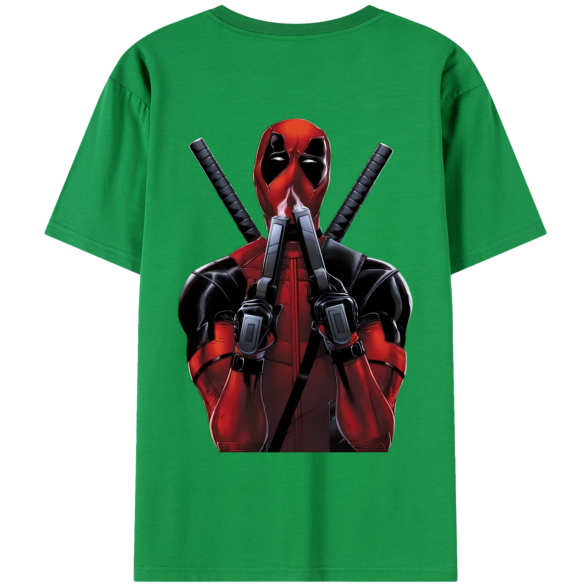（画像用） Deadpool デッドプール 綿100％ メンズ半袖Tシャツ（バックプリント） 通気性