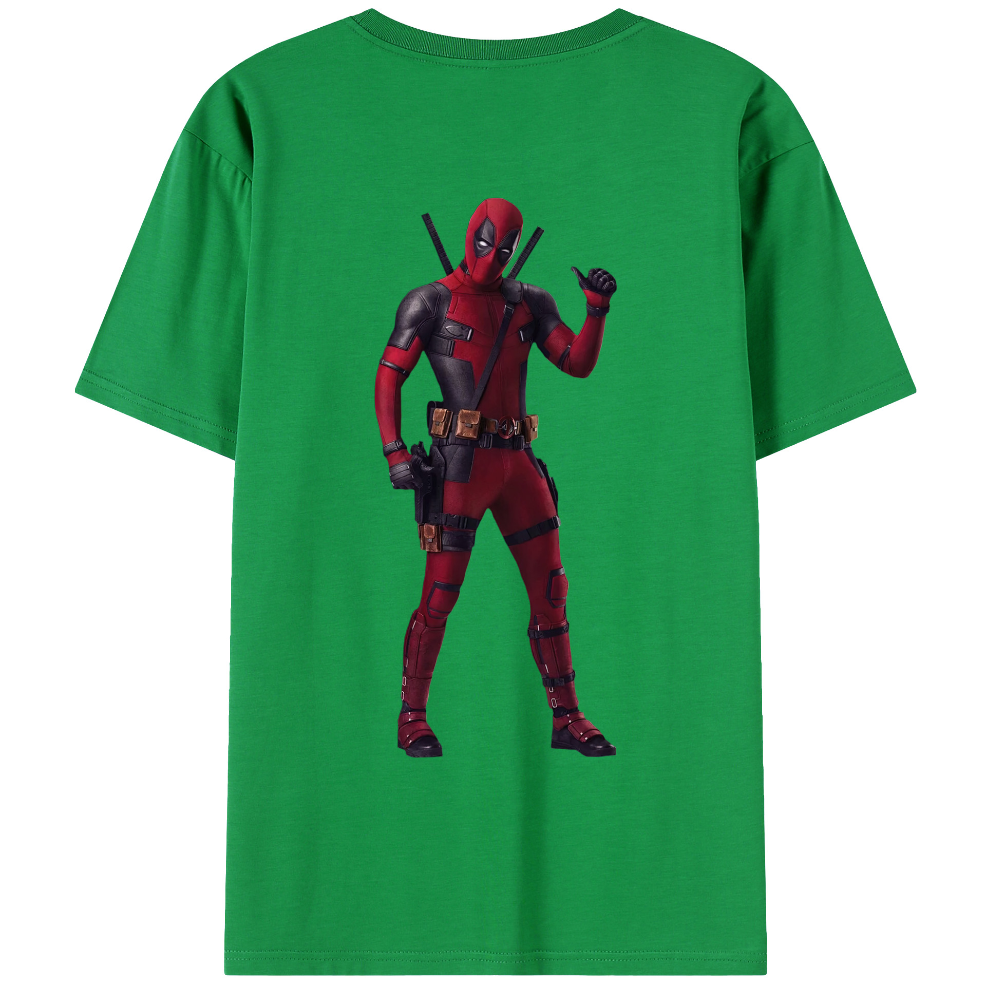 （画像用） Deadpool デッドプール 綿100％ メンズ半袖Tシャツ（バックプリント） 通気性