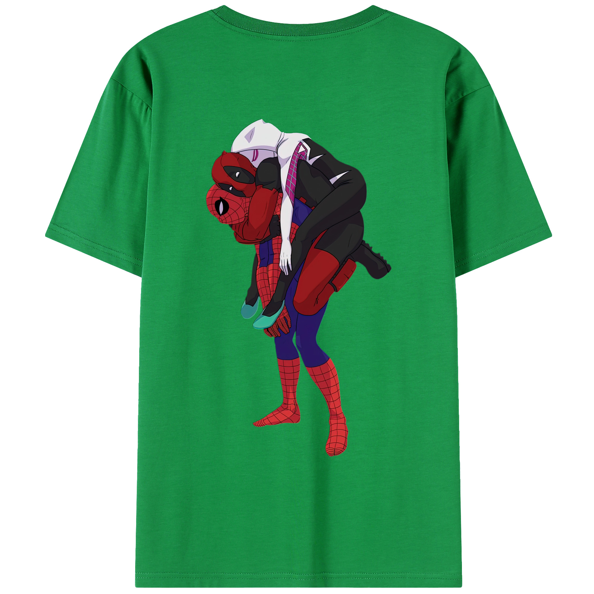 （画像用） Deadpool デッドプール 綿100％ メンズ半袖Tシャツ（バックプリント） 通気性