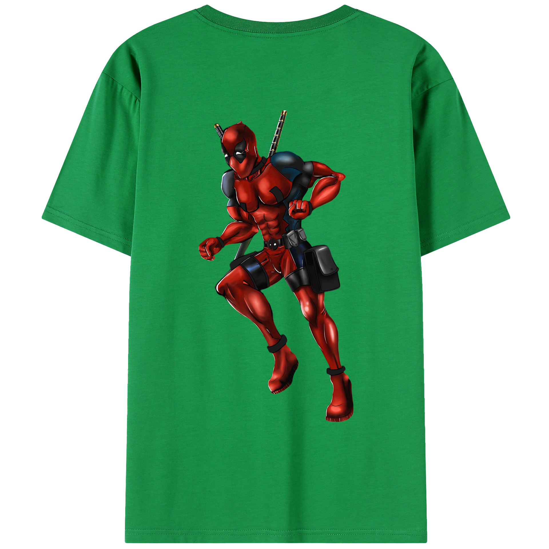 （画像用） Deadpool デッドプール 綿100％ メンズ半袖Tシャツ（バックプリント） 通気性