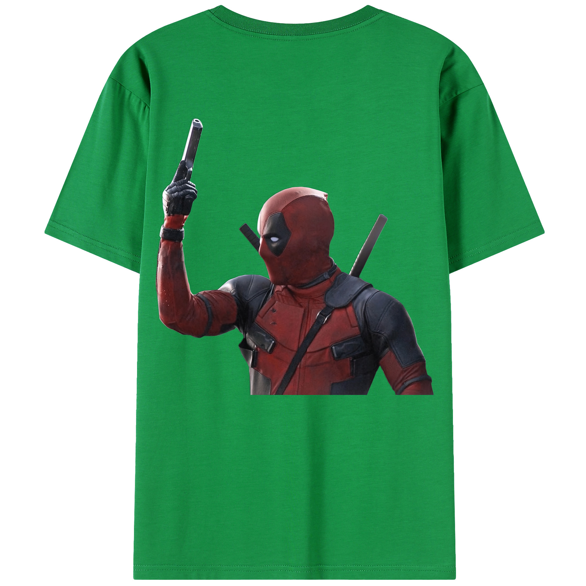 （画像用） Deadpool デッドプール 綿100％ メンズ半袖Tシャツ（バックプリント） 通気性