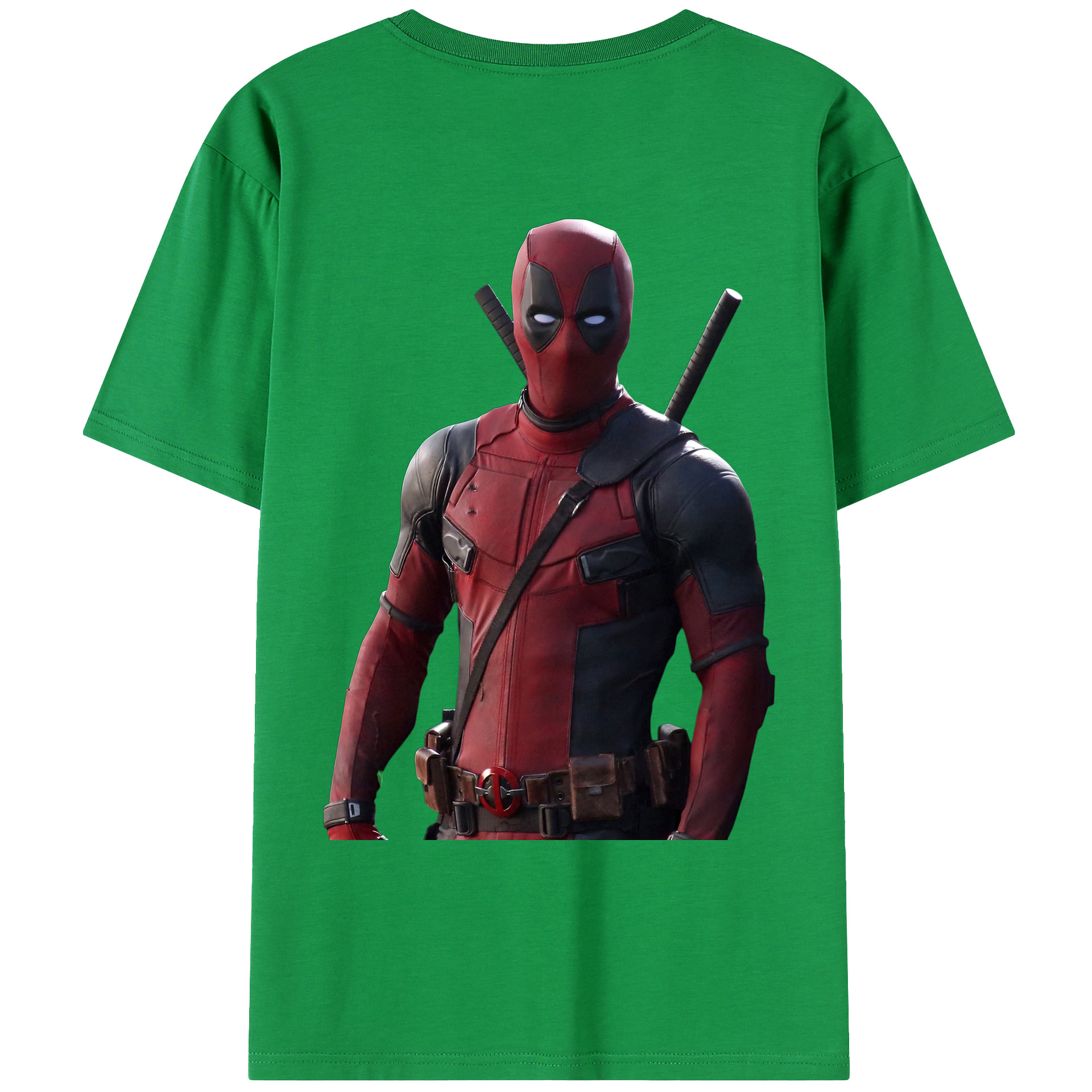 （画像用） Deadpool デッドプール 綿100％ メンズ半袖Tシャツ（バックプリント） 通気性
