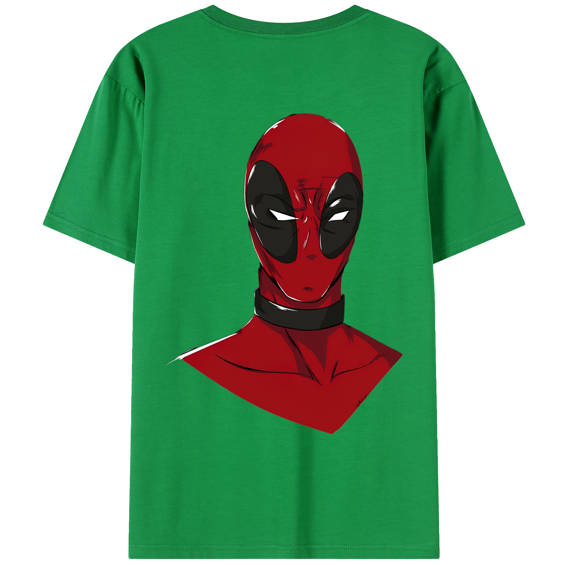 （画像用） Deadpool デッドプール 綿100％ メンズ半袖Tシャツ（バックプリント） 通気性