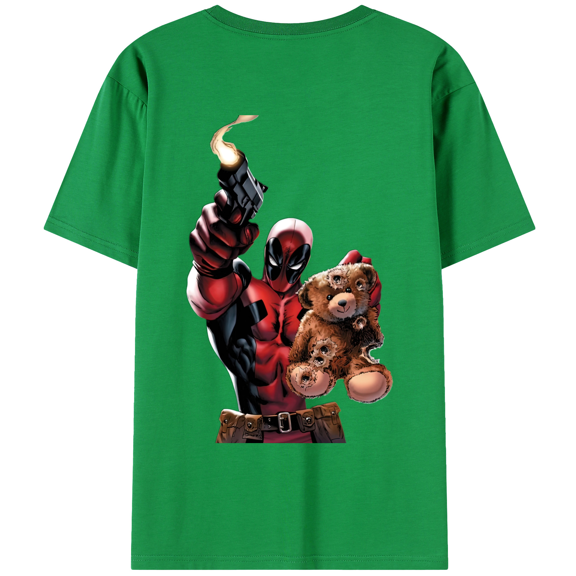 （画像用） Deadpool デッドプール 綿100％ メンズ半袖Tシャツ（バックプリント） 通気性