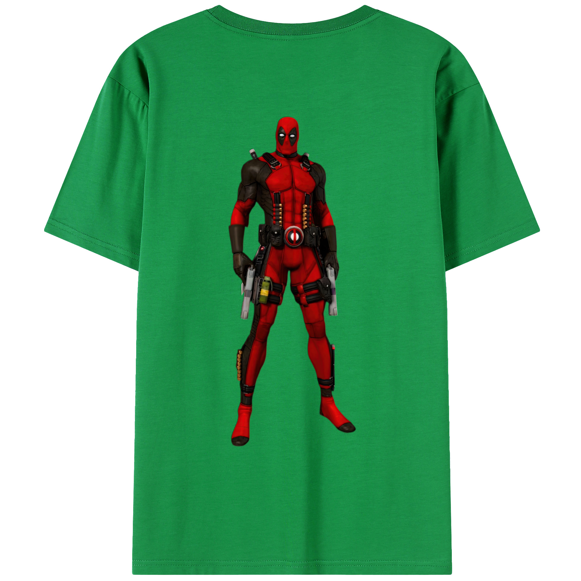 （画像用） Deadpool デッドプール 綿100％ メンズ半袖Tシャツ（バックプリント） 通気性
